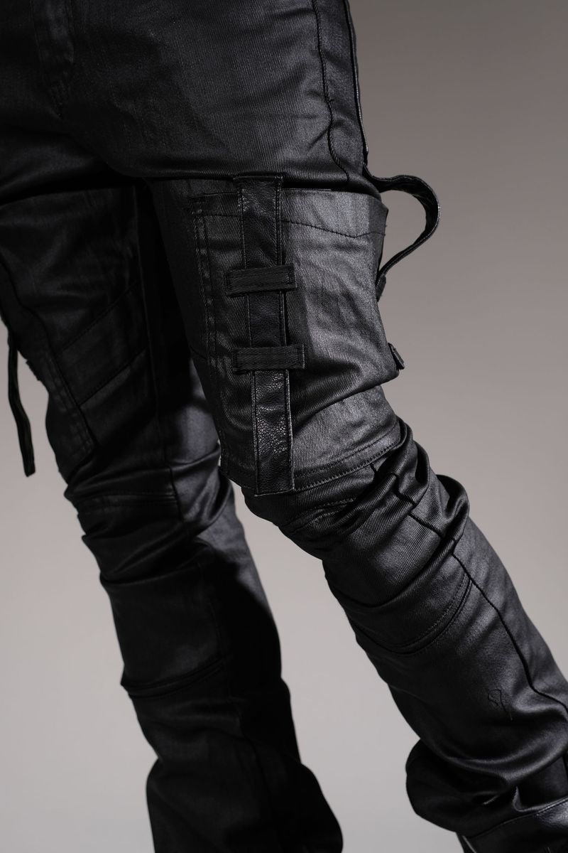 Vicious - STACKED WAXED BLACK COATED DENIM - VC791