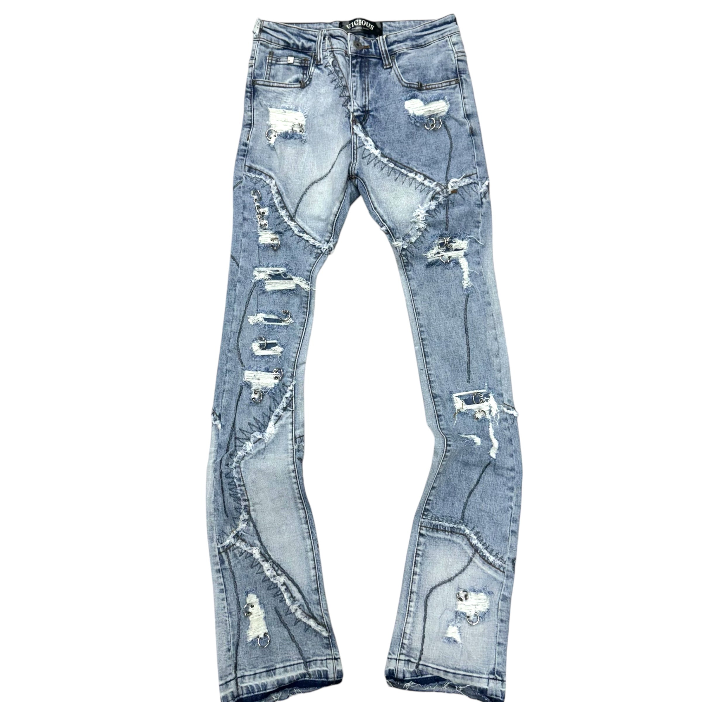 Vicious Stacked  Crevasse Denim Blue VC663