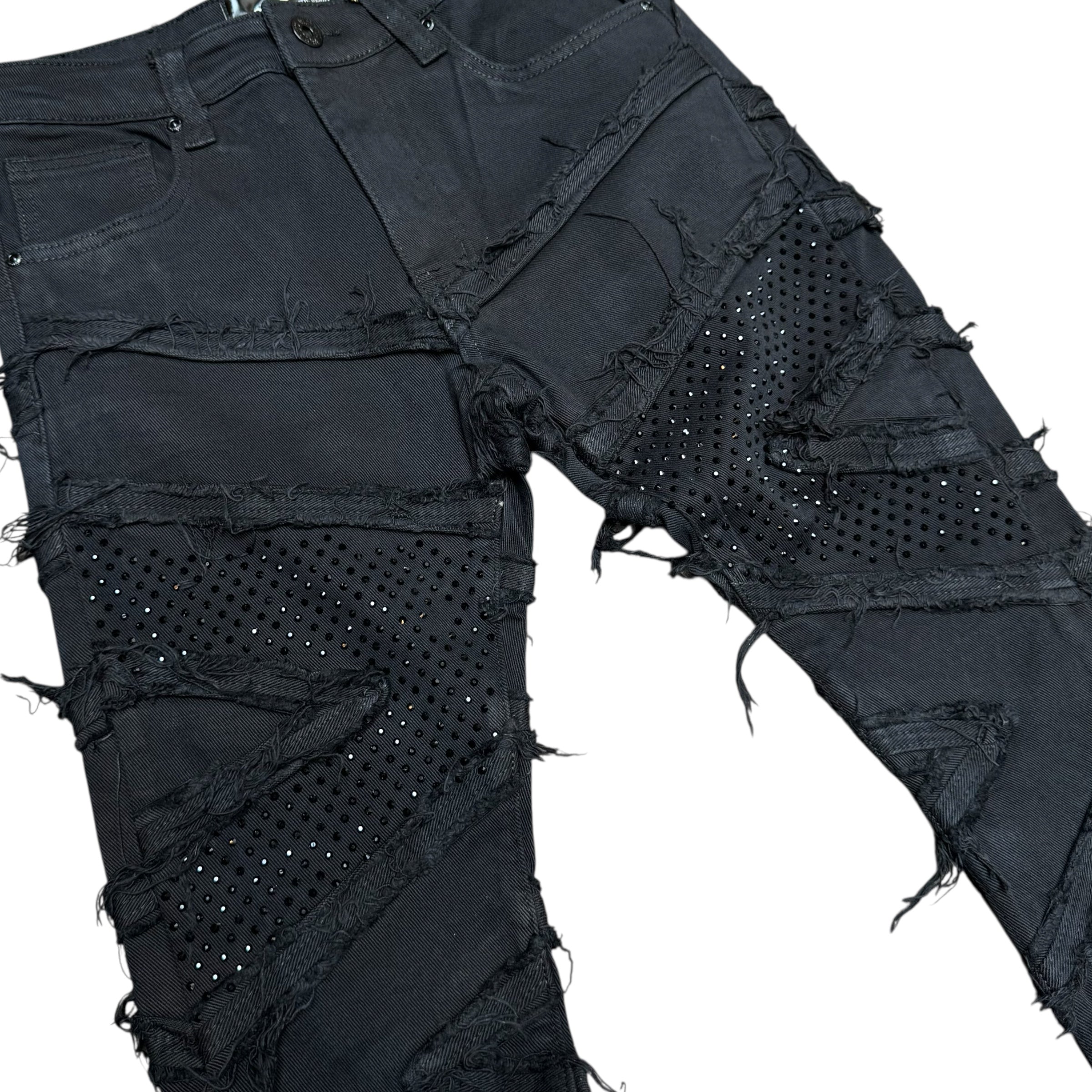 Vicious - STACKED PREMIUM EMBELLISHED DENIM BLACK - VC662