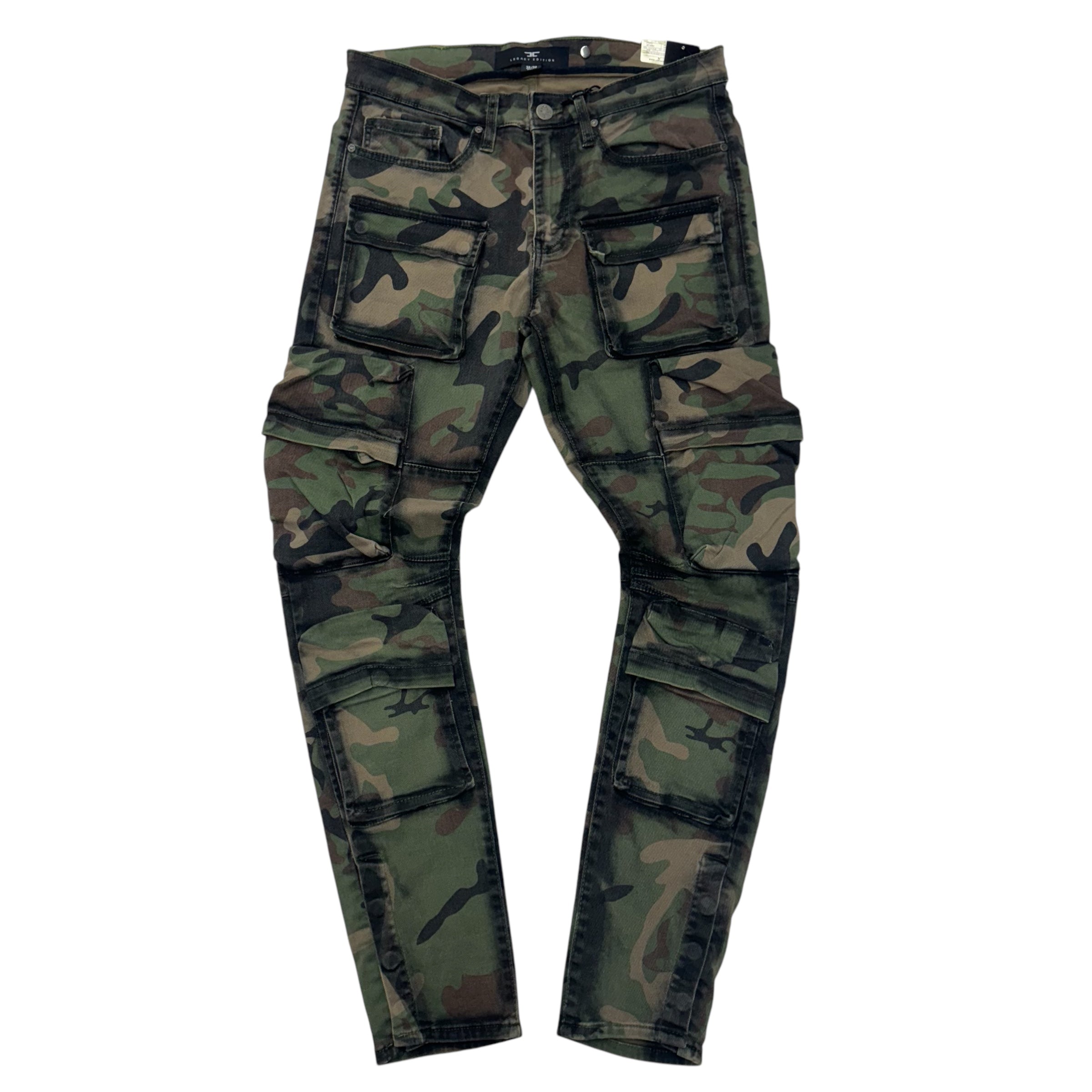 JC Slim Utility Cargo denim vin.Camo JR1289C