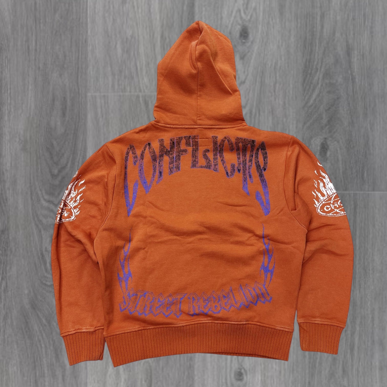 Chosen - Rhinestone oversized  Hoodie - orange  5528