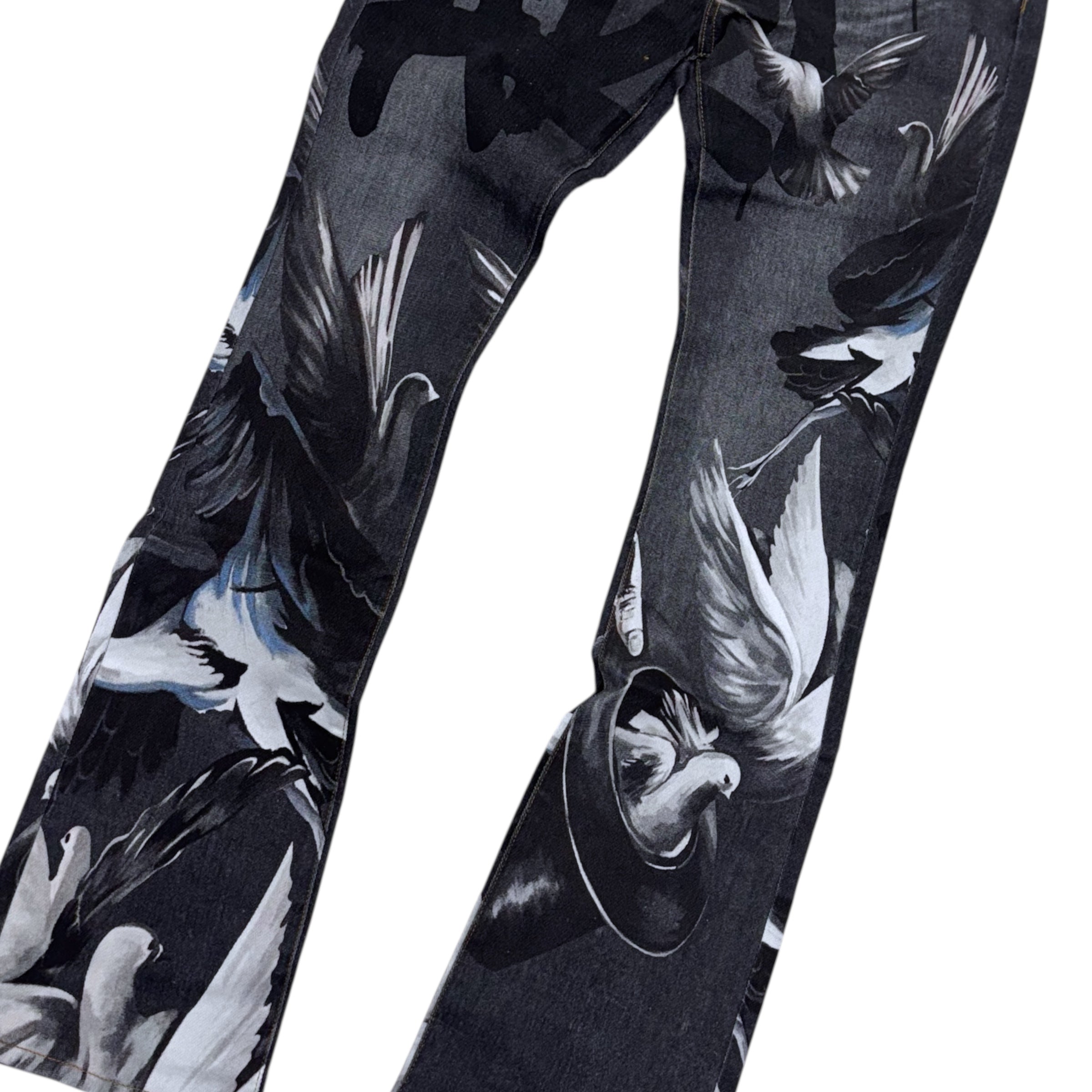 STACKED FIT - AMAL Digital Print Denim (Black-White)  - RM204SK