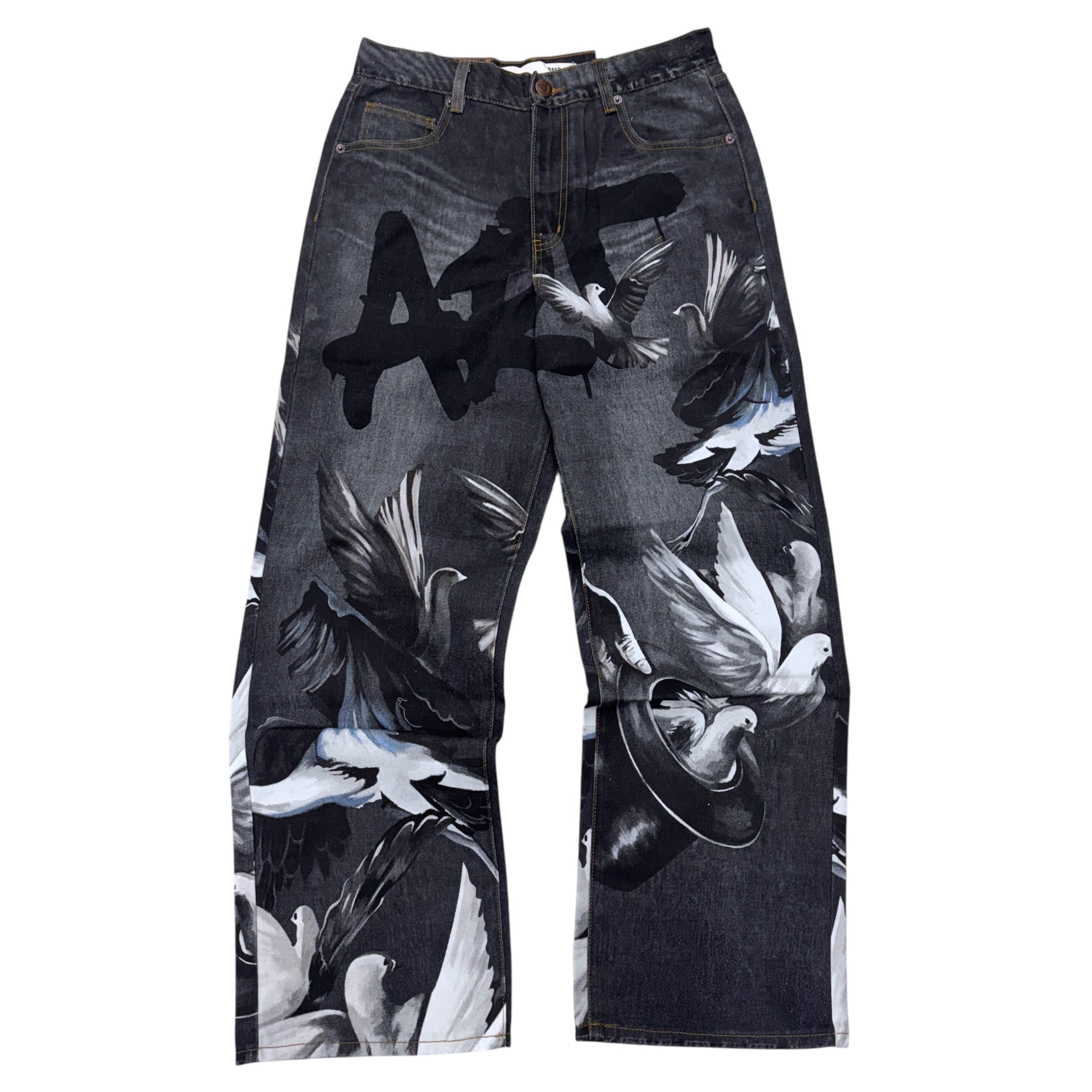 BAGGY FIT - AMAL Digital Print Denim (Black-White)  - RM204B