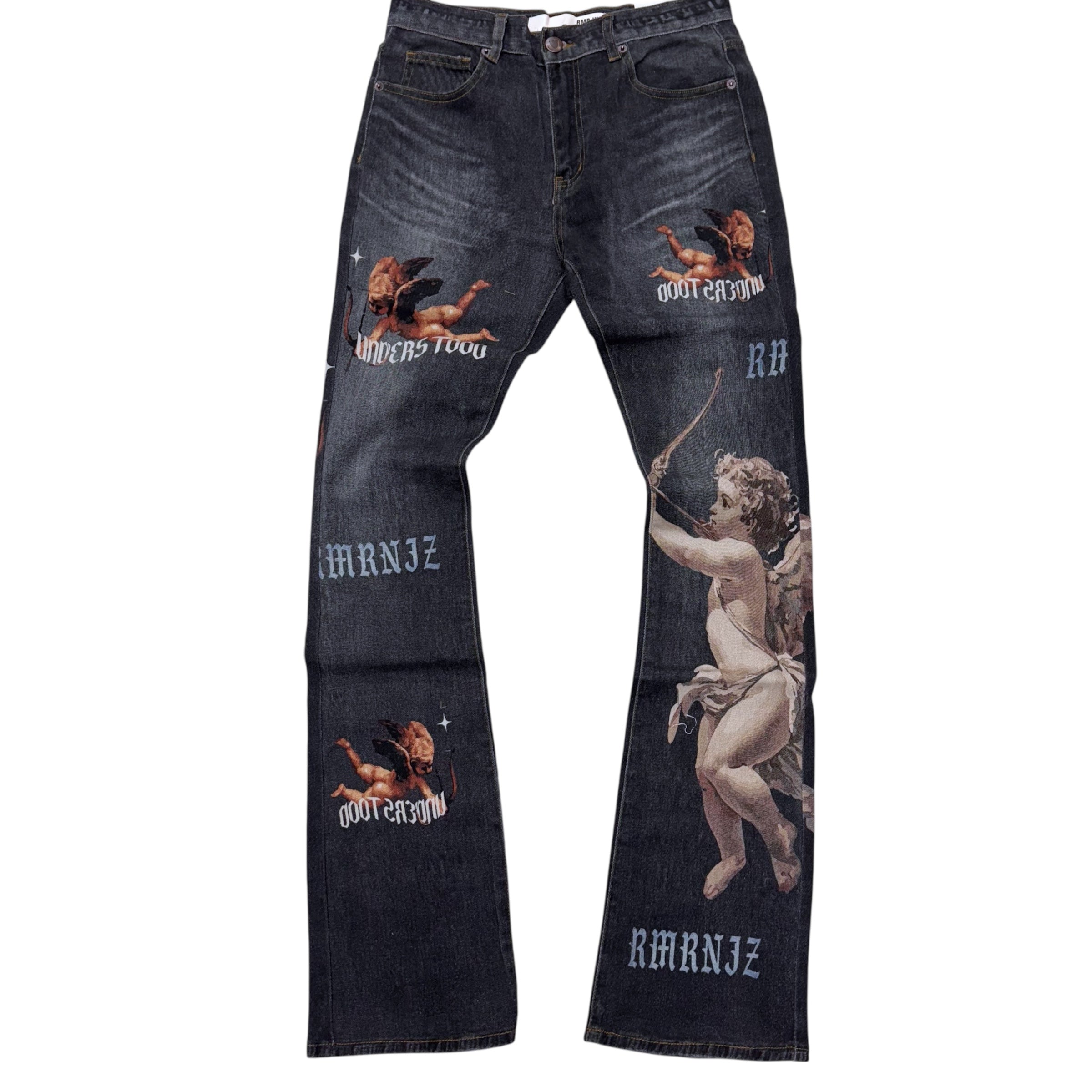 STACKED FIT - NUHA Digital Print Denim (Black Wash)  - RM205SK