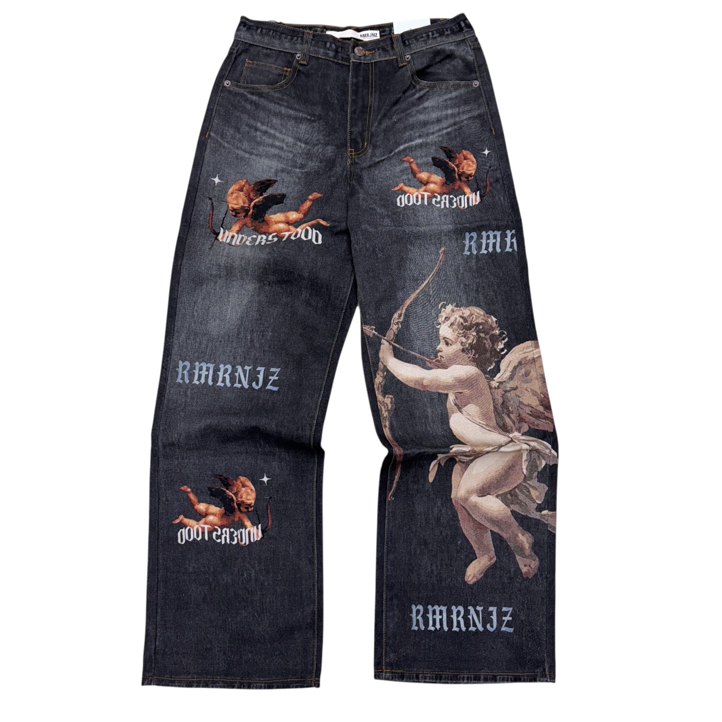BAGGY FIT - NUHA Digital Print Denim (Black Wash)  - RM205B