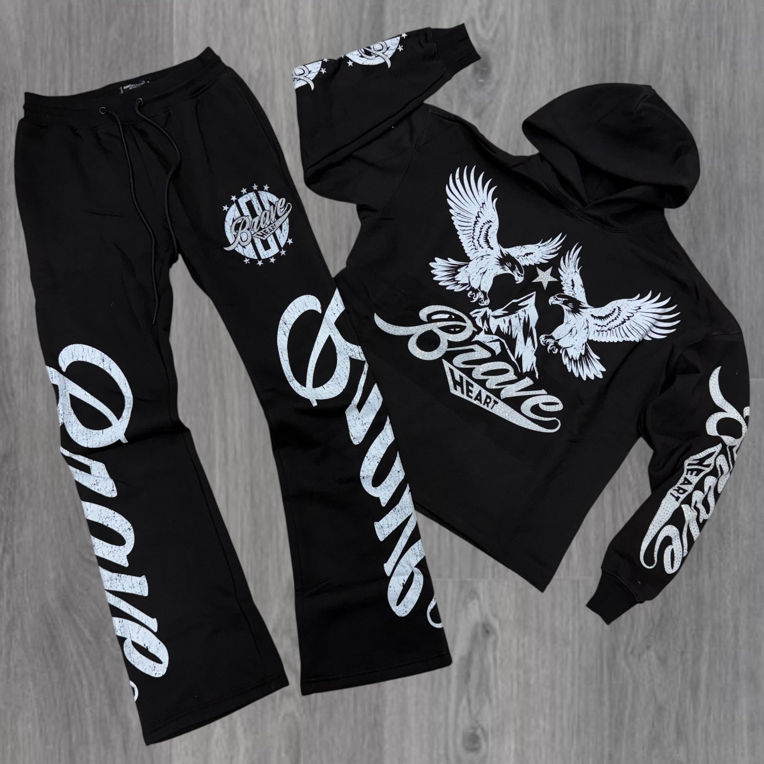 Roku - Stacked Brave Sweat suit - Black - 1807