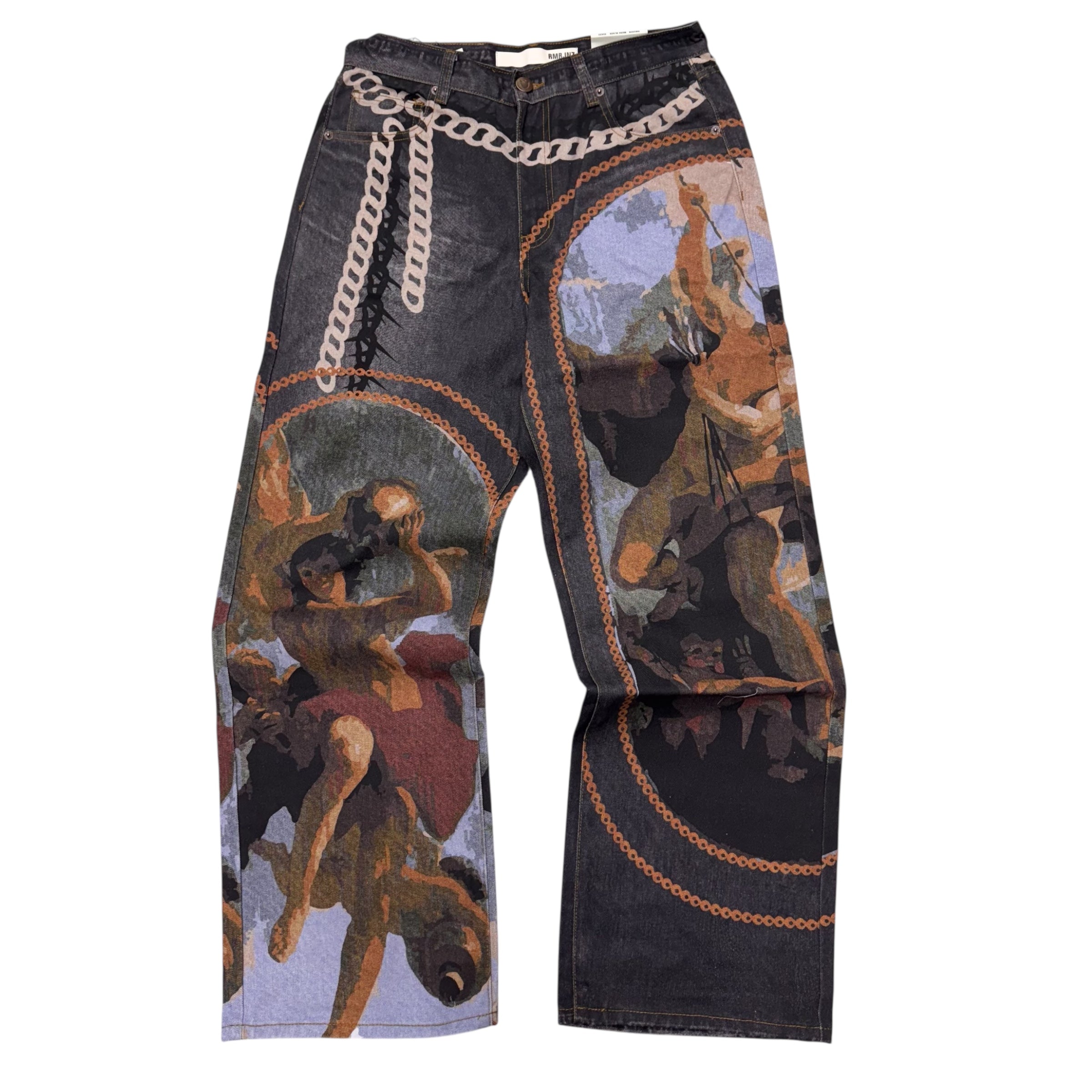 BAGGY FIT - LEENA Digital Print Denim (MULTI Black )  - RM202B