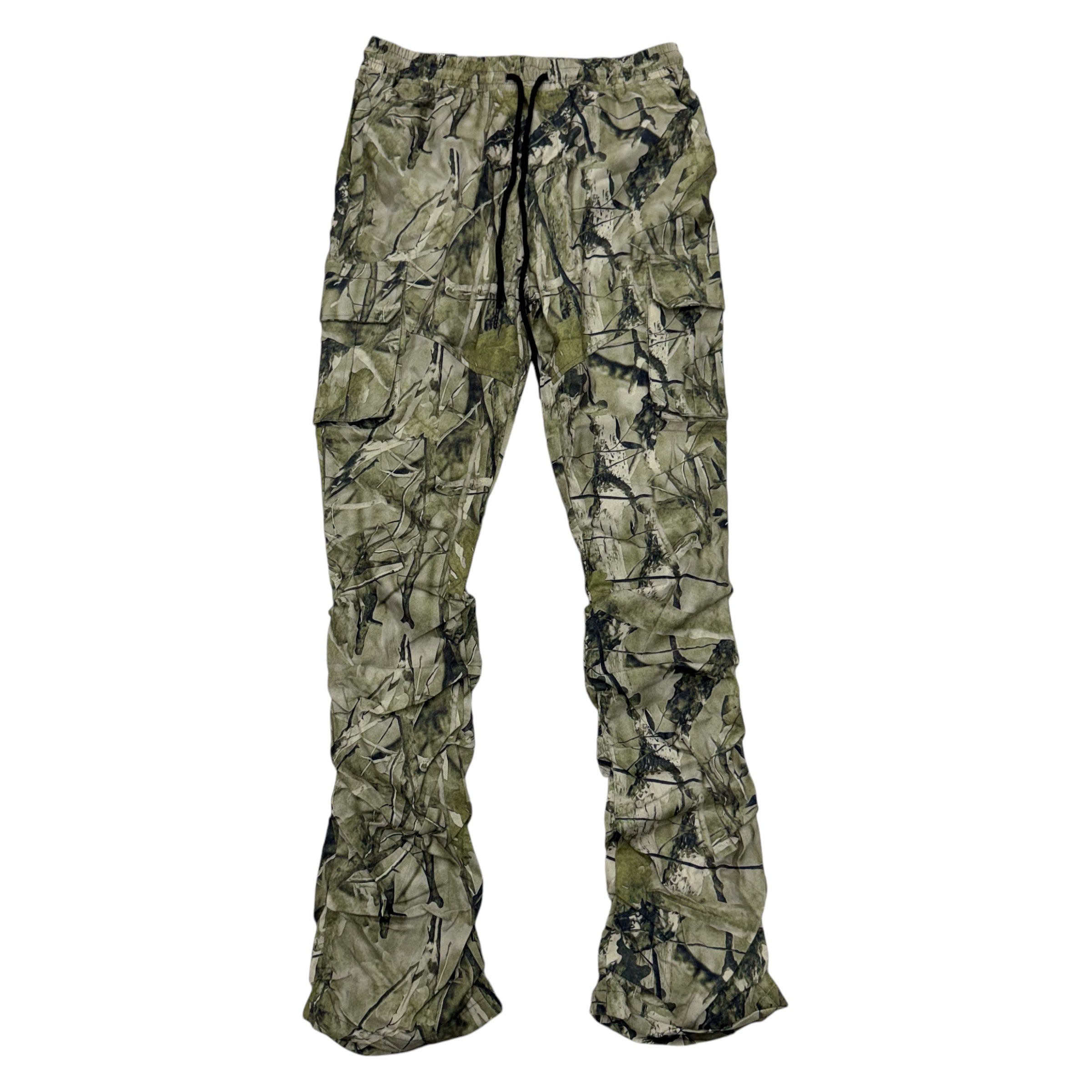 Rebel Stacked Nylon Cargo Pants Sage Camo 472 422