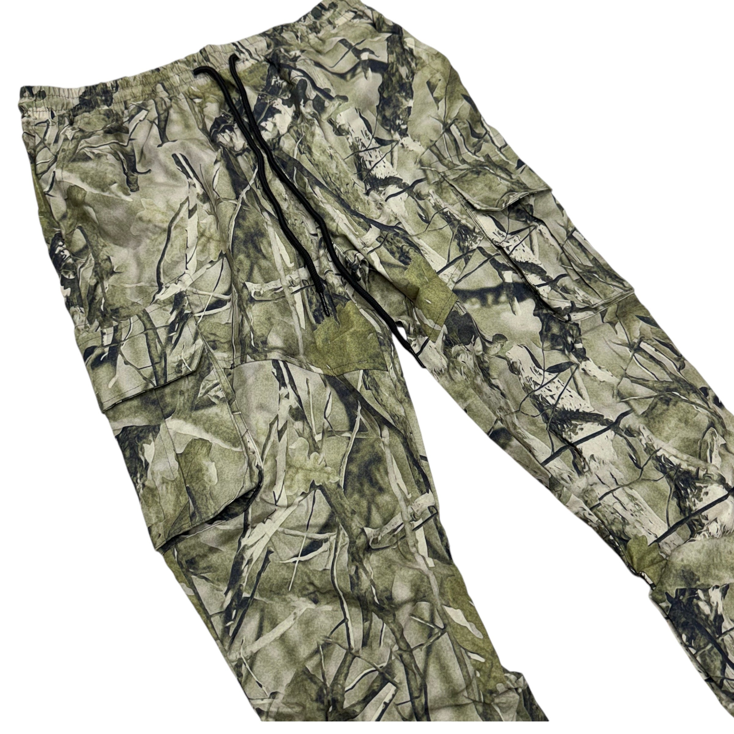 Rebel Stacked Nylon Cargo Pants Sage Camo 472 422