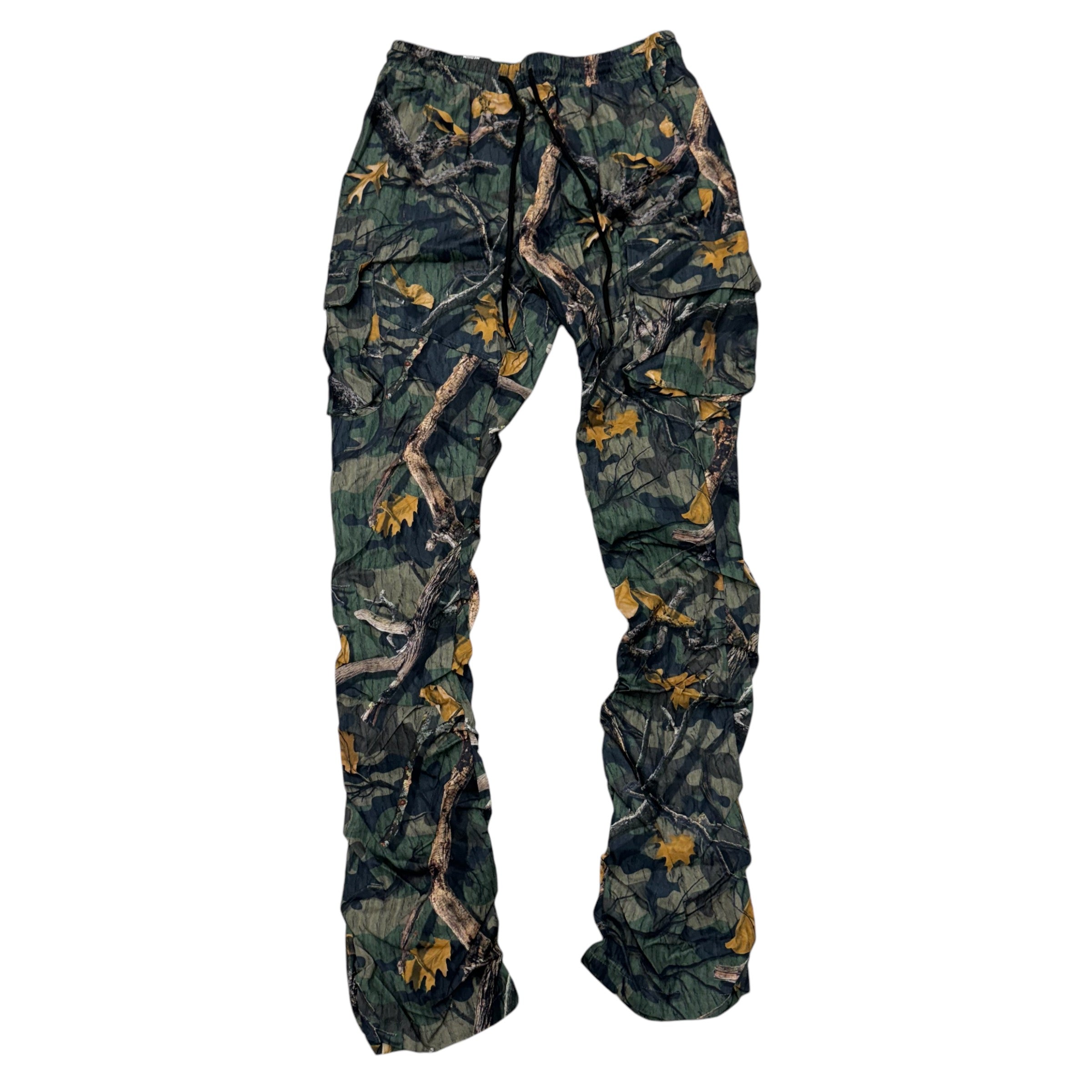 Rebel Stacked Nylon Cargo Pants Wood Camo 471 422