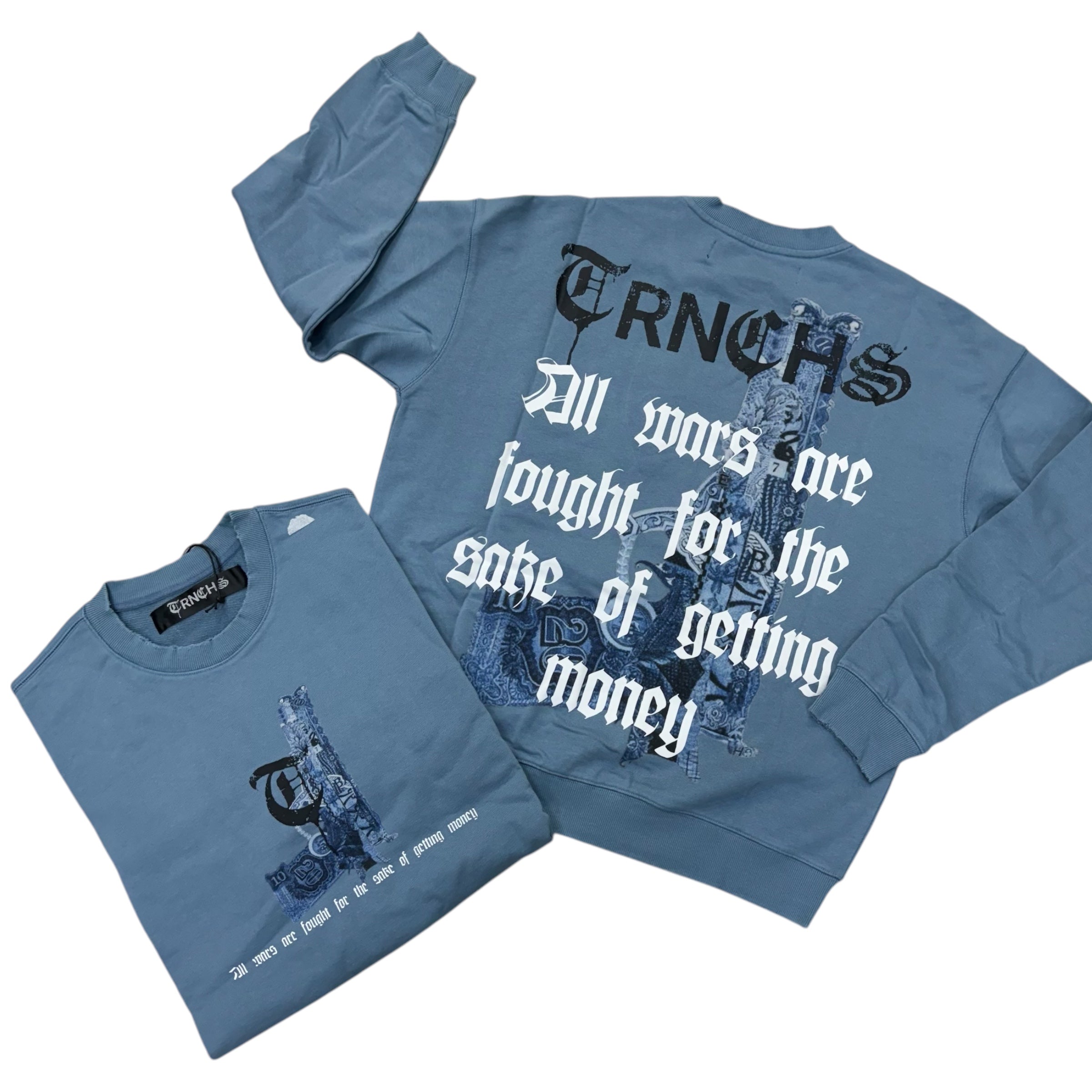 Trnchs War Money Crew Sweatshirt Blue 730