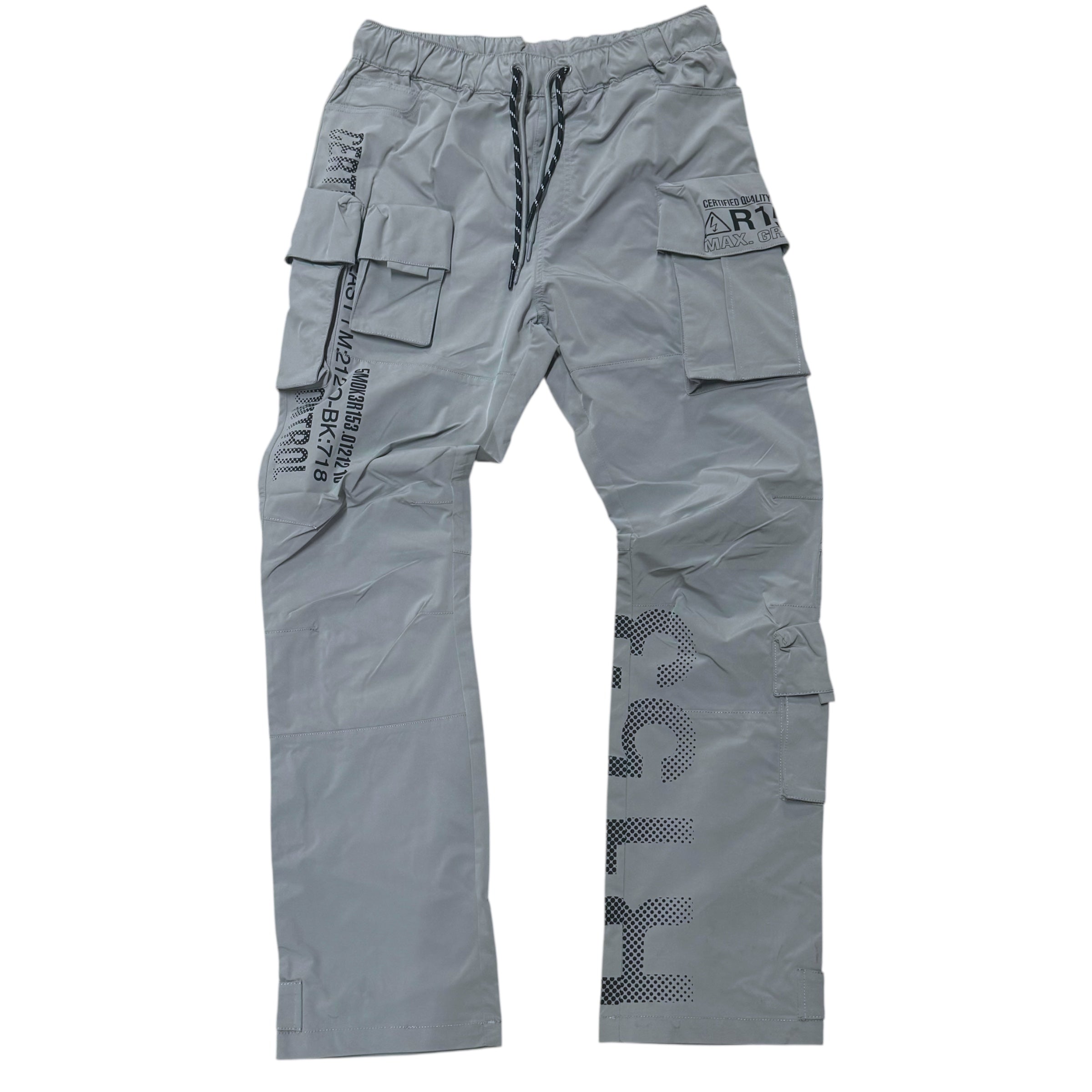 Rise Utility Nylon Cargo Pants - Grey - 25584