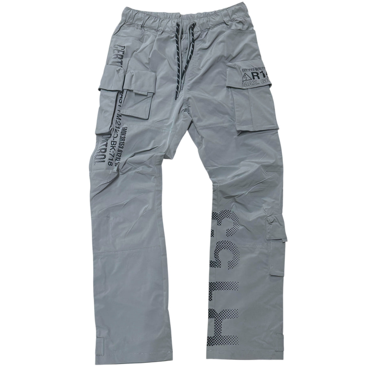 Rise Utility Nylon Cargo Pants - Grey - 25584