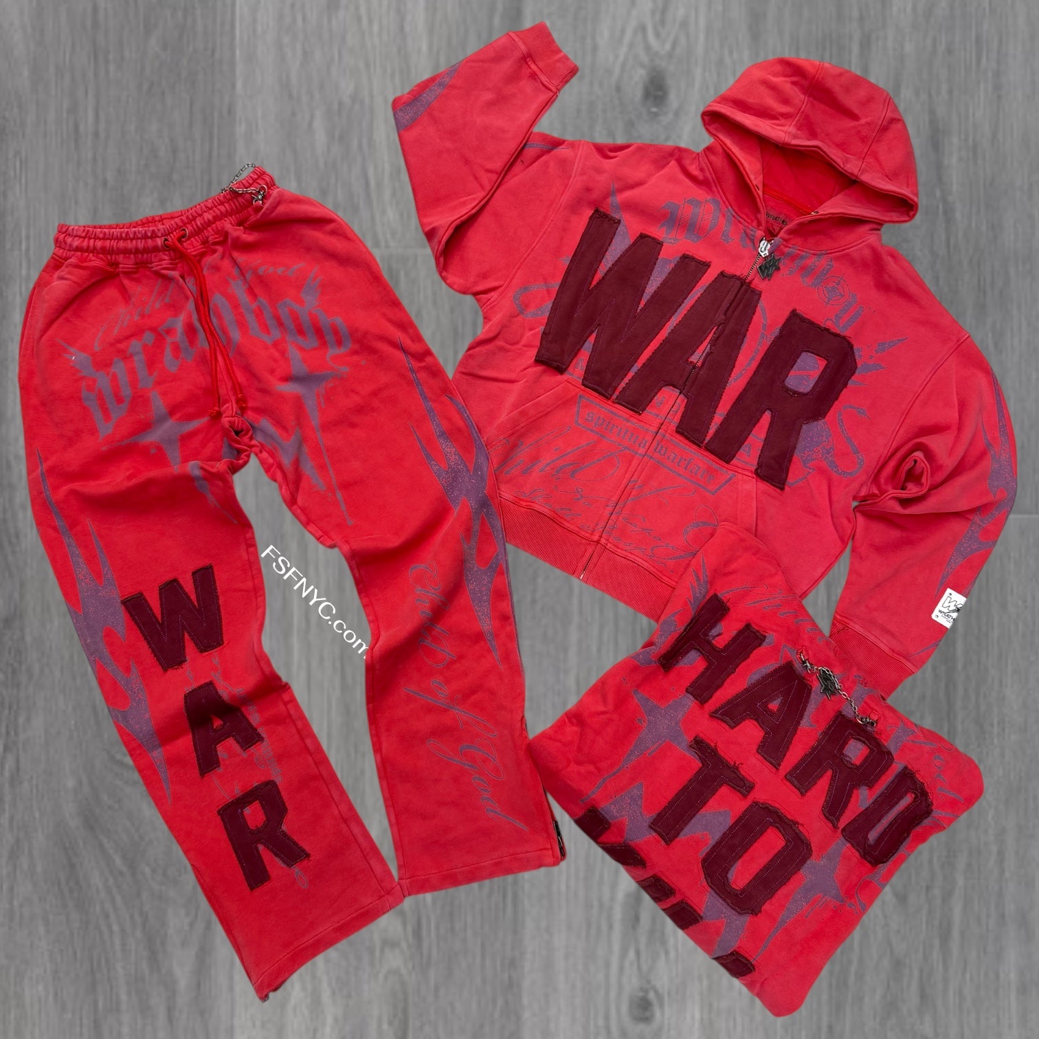 WRATH - WAR Hard To Kill OverSized Sweatsuit - RED - 135 136
