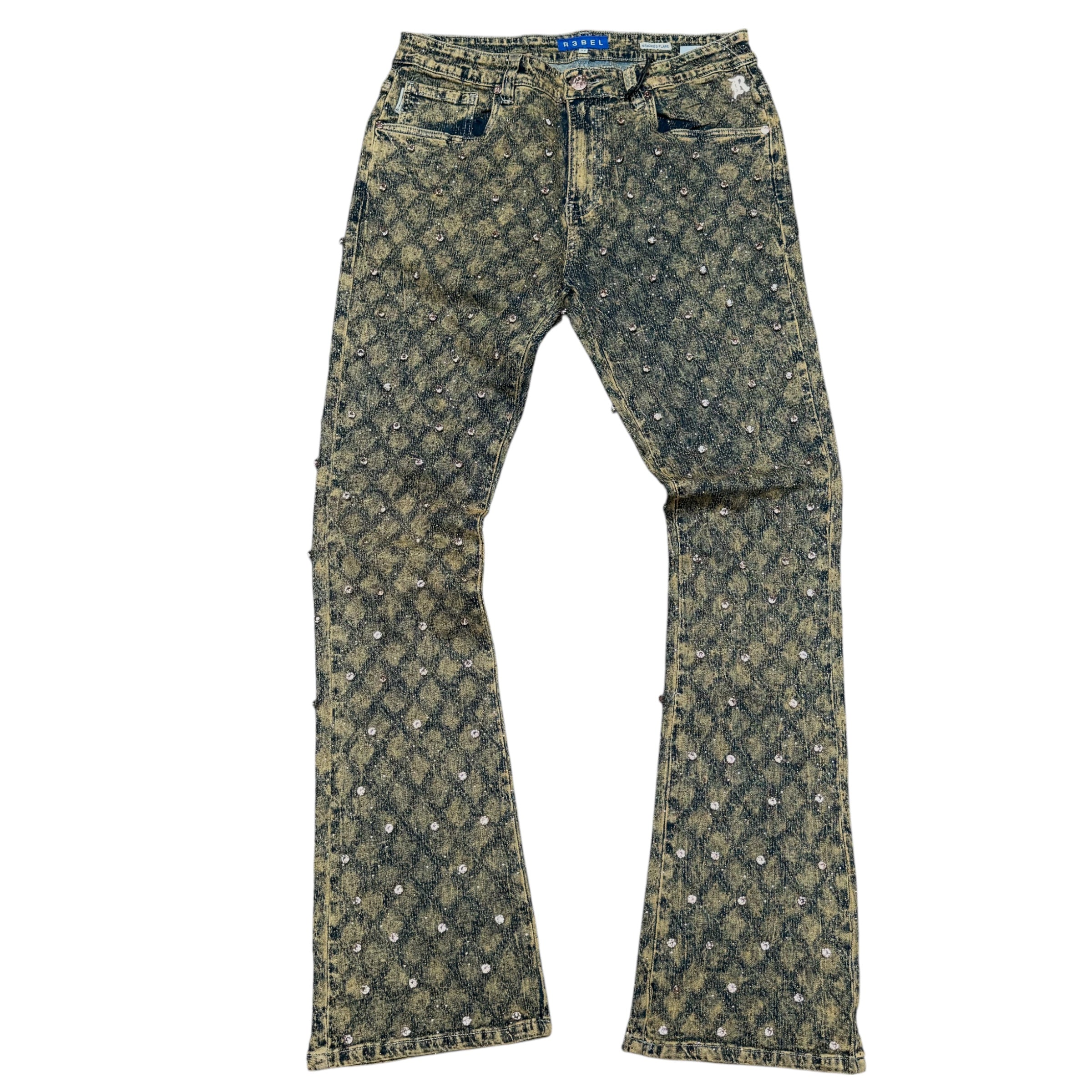 R - Stacked Crystal DENIM - RUST 652-630
