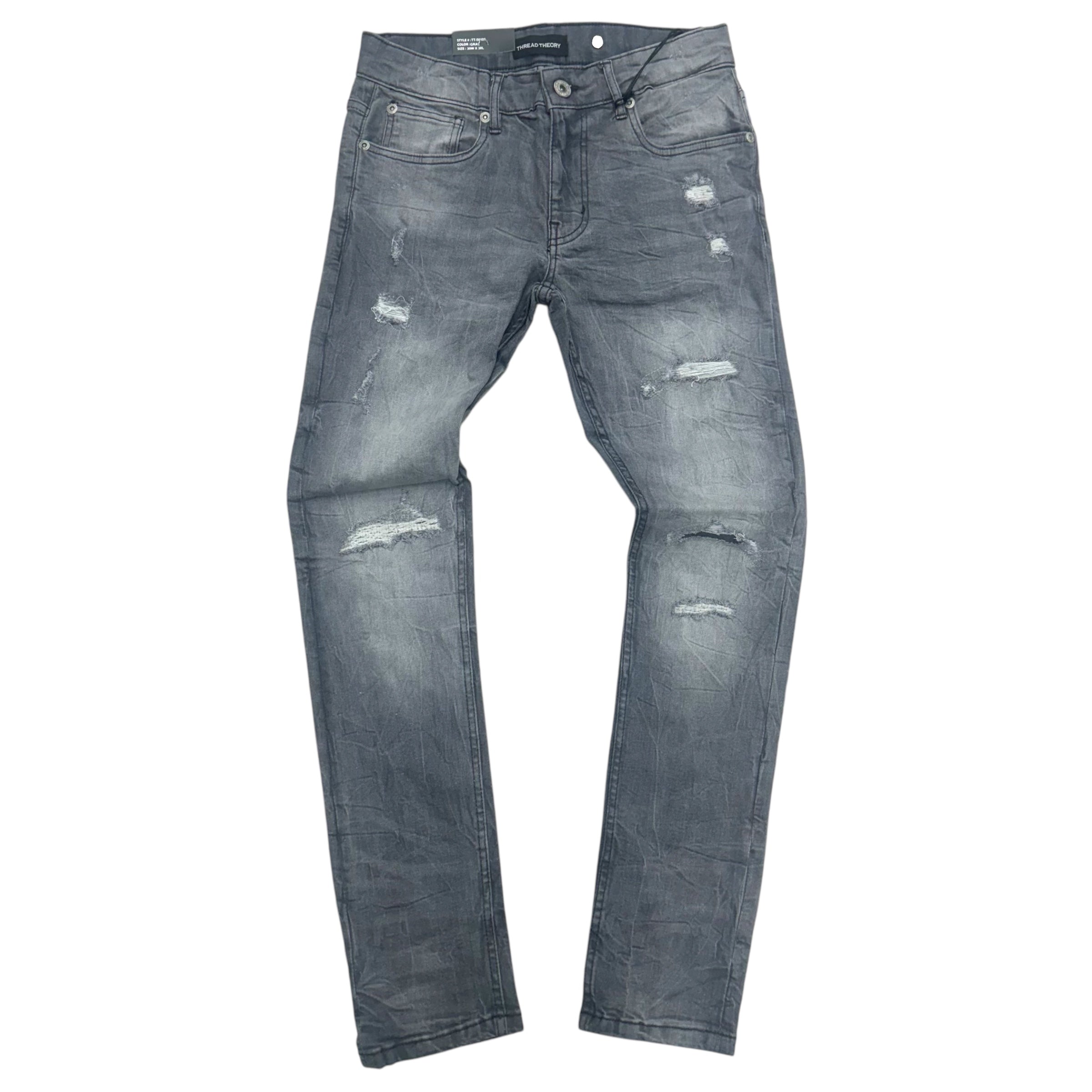 Mischief Distress Denim Grey 50101 z