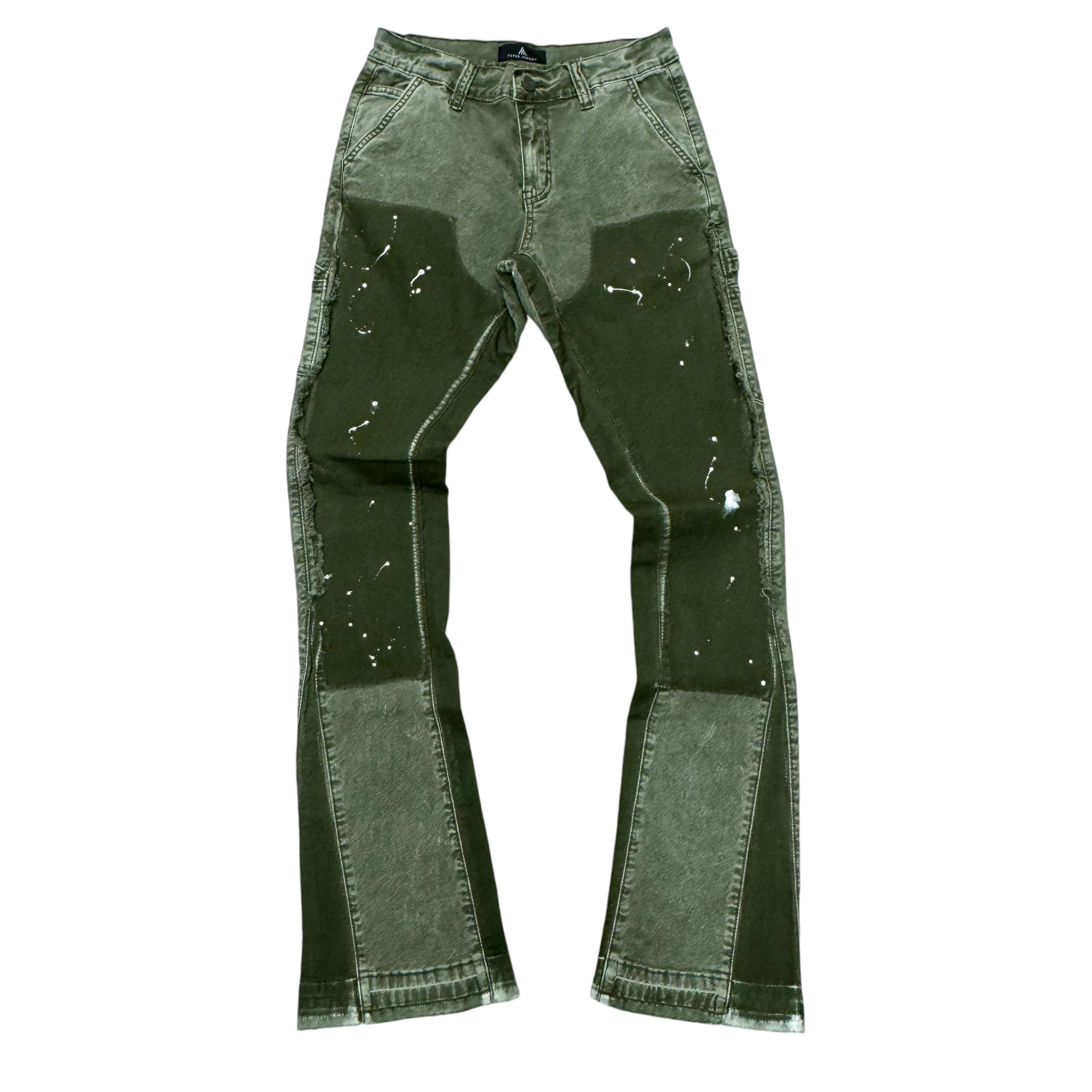 Carpenter stacked Denim Olive  1007