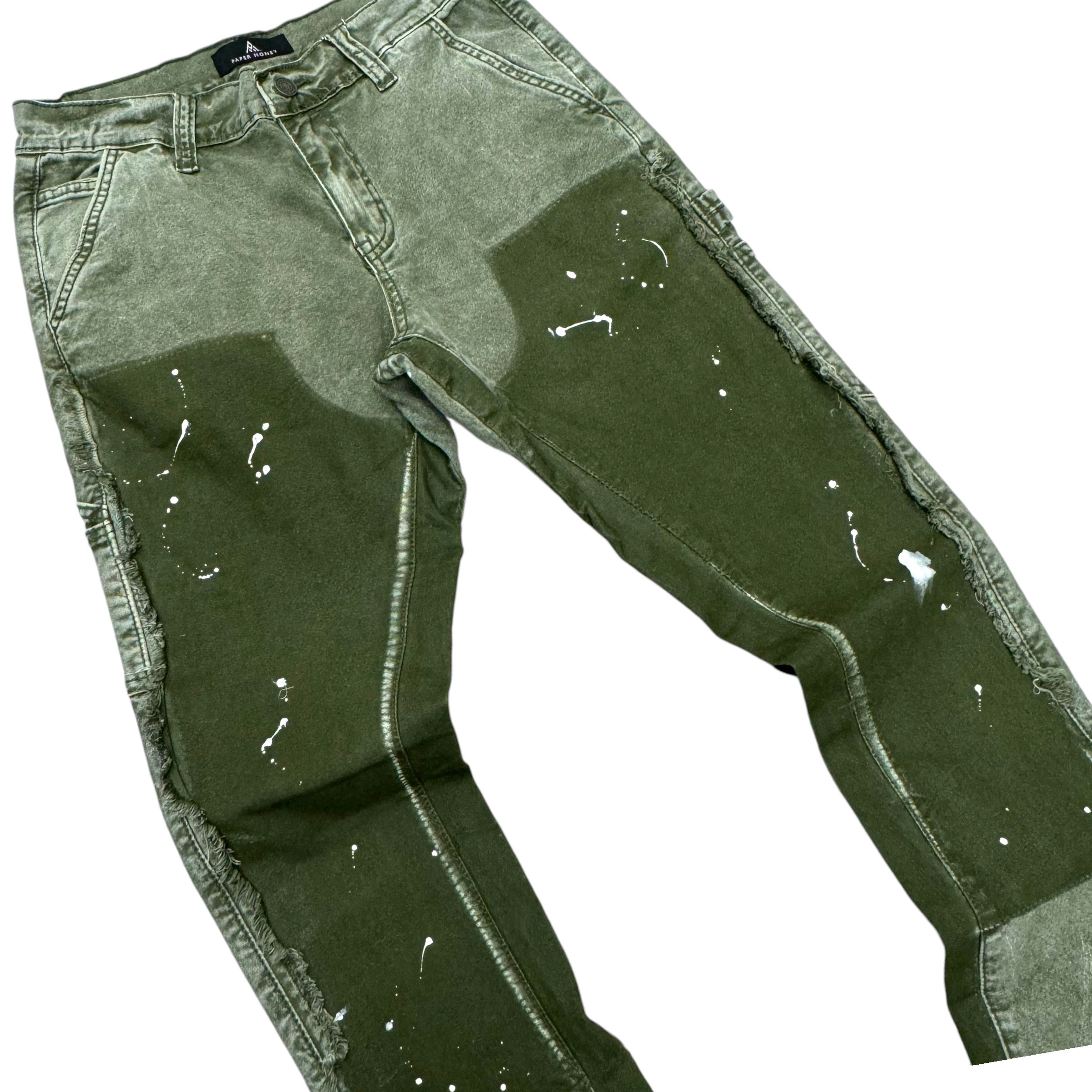 Carpenter stacked Denim Olive  1007