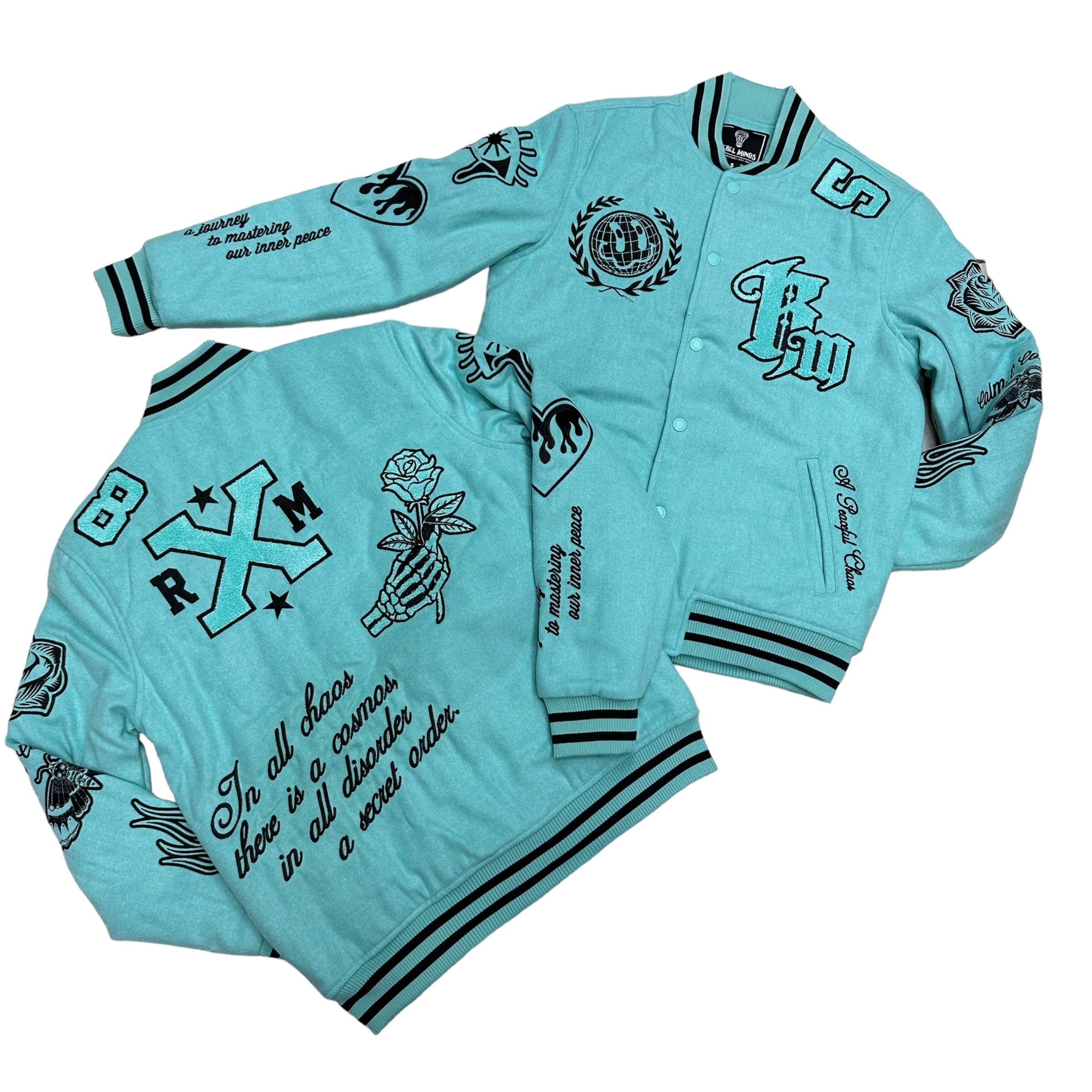 Rebel Global Peace Melton Jacket Tiffany Blue  548