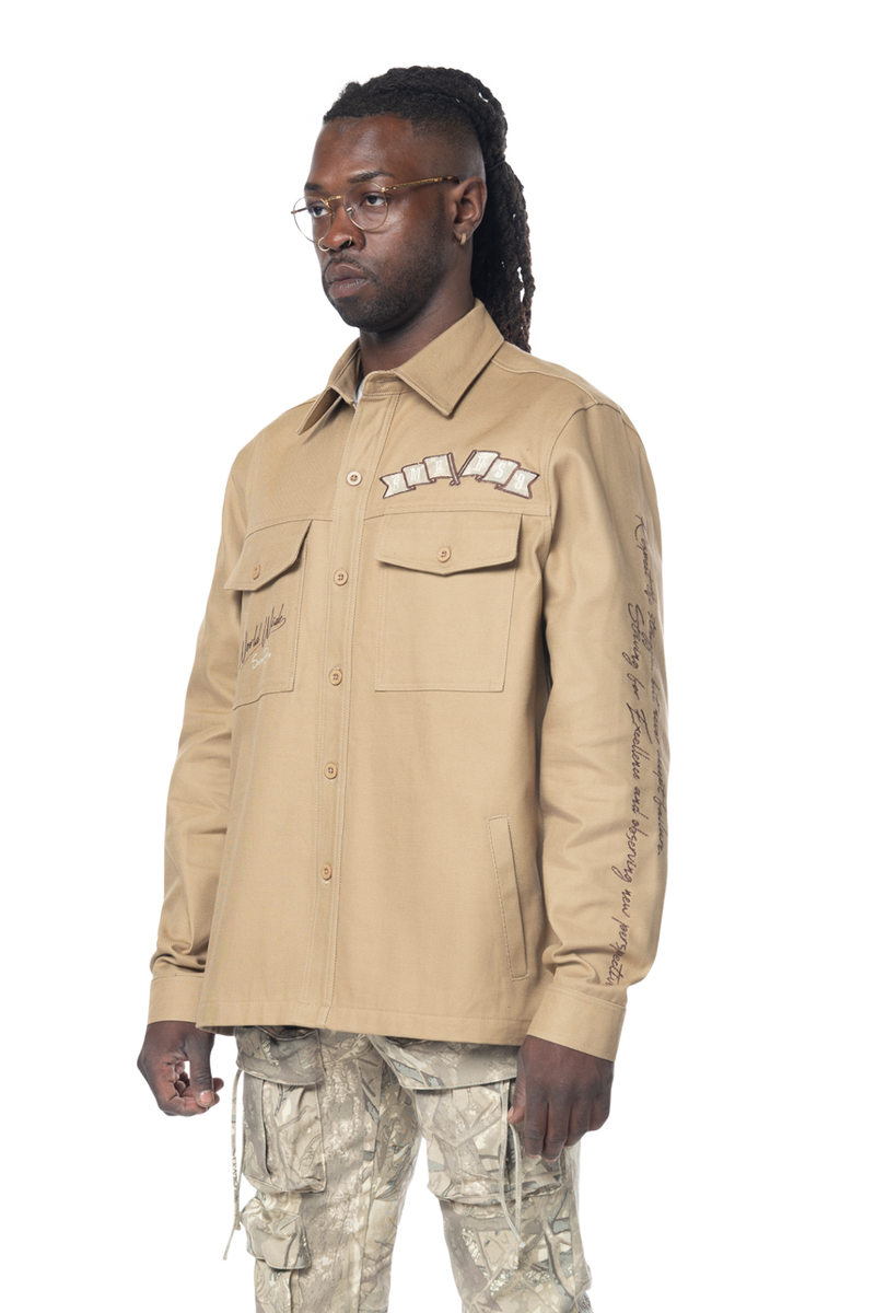 Rise Canvas Tree Camo Button Shirt KHAKI 24692