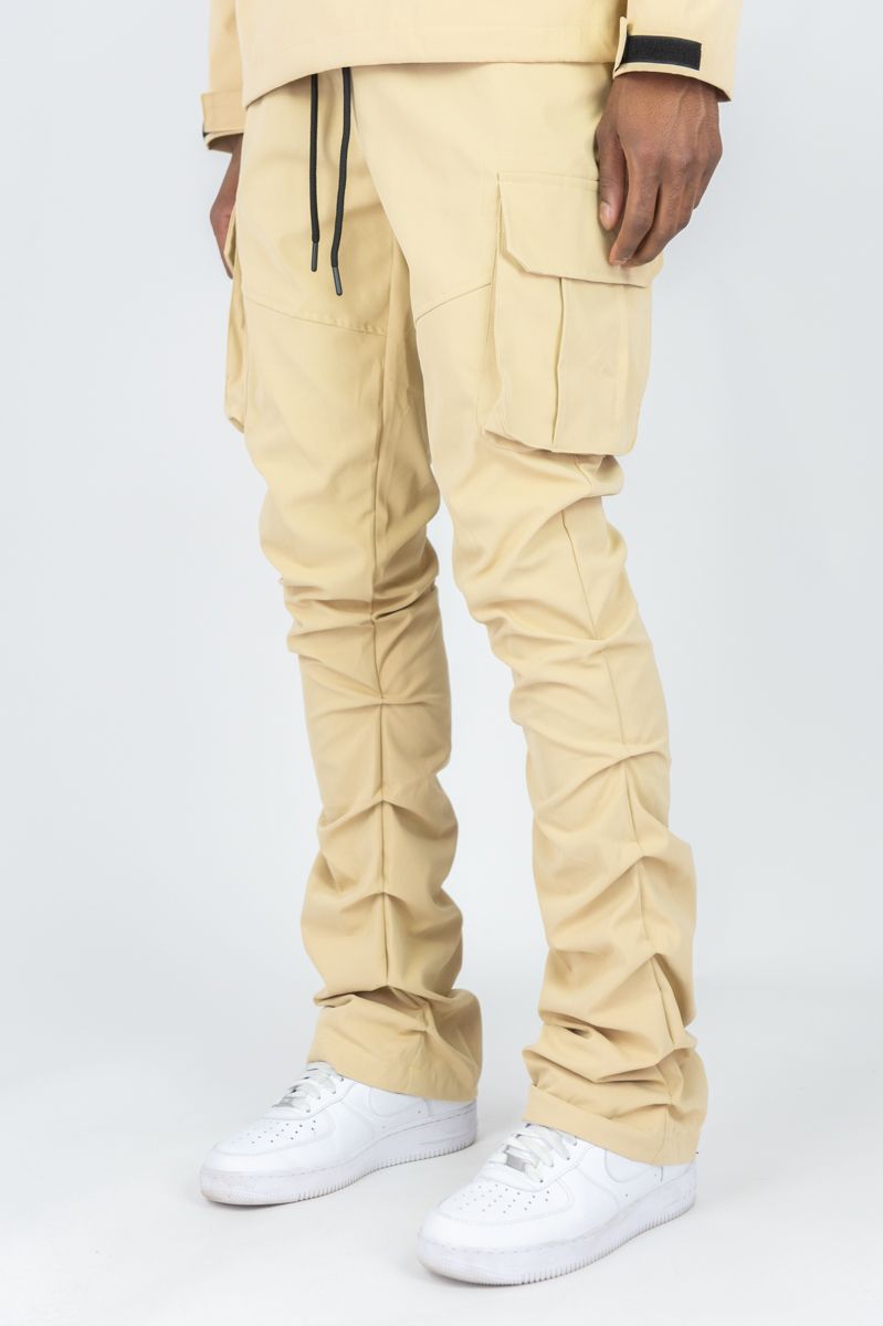 Rebel - Stacked Nylon Cargo Pants (khaki) 422 522