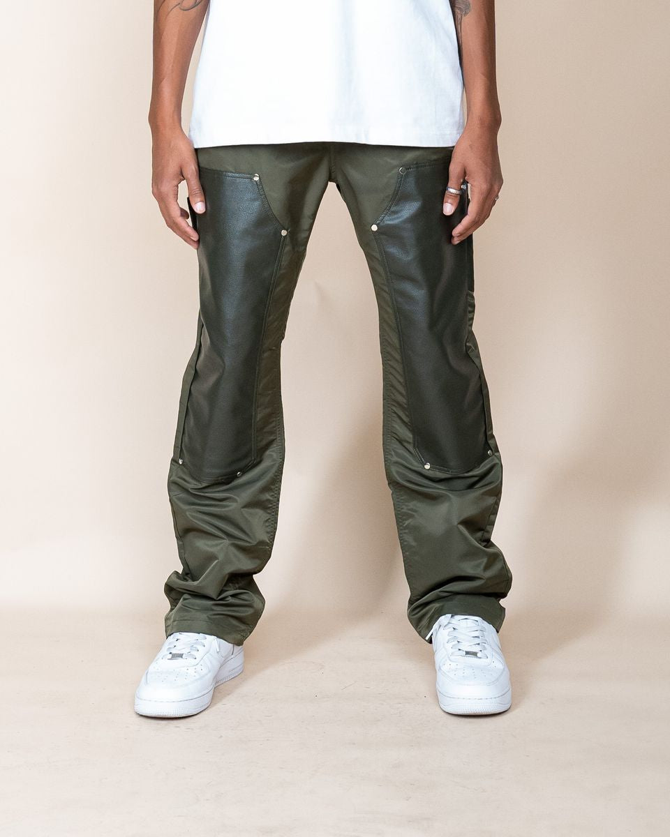 EPTM Stacked Nylon Carpenter Style Pants Olive