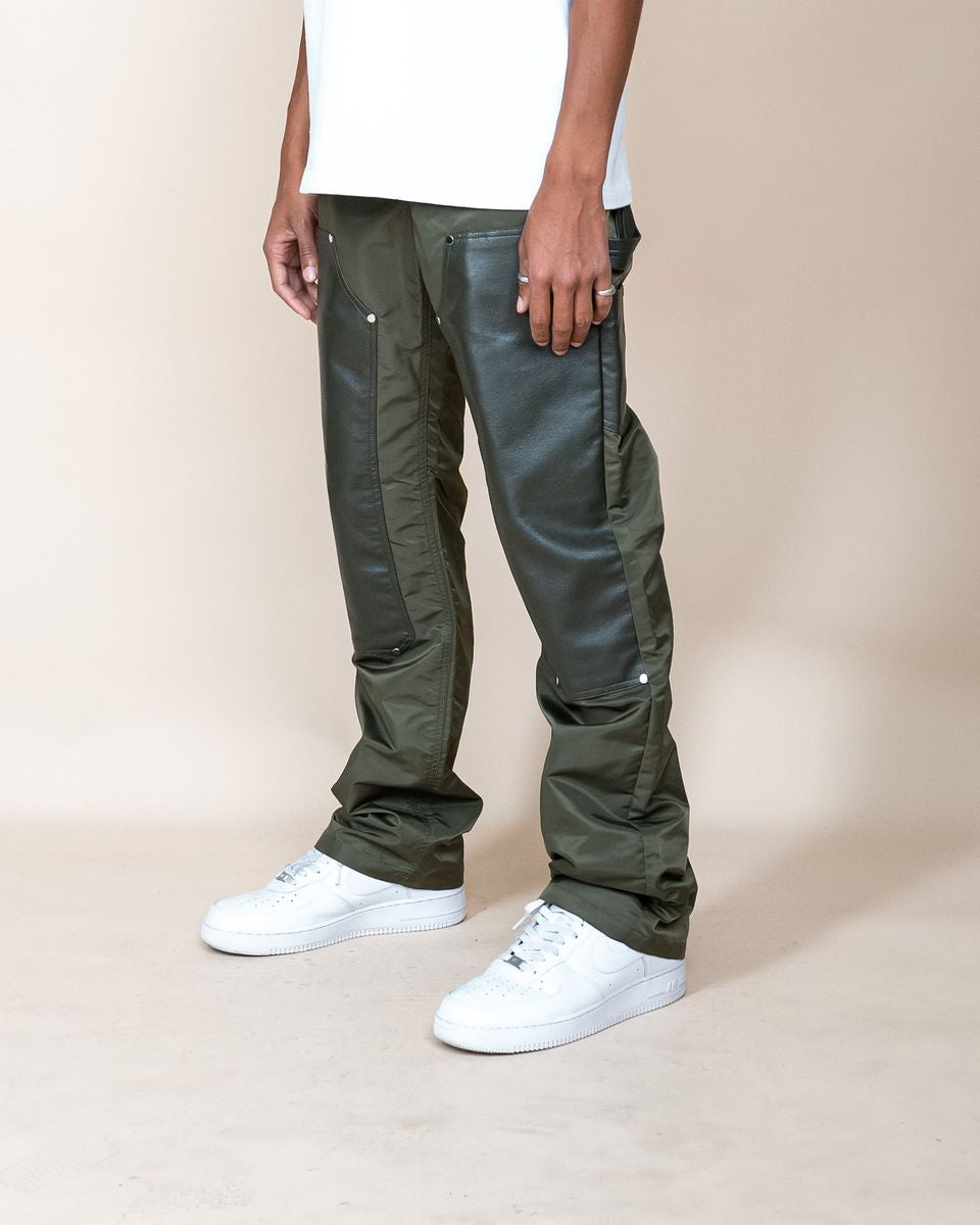 EPTM Stacked Nylon Carpenter Style Pants Olive