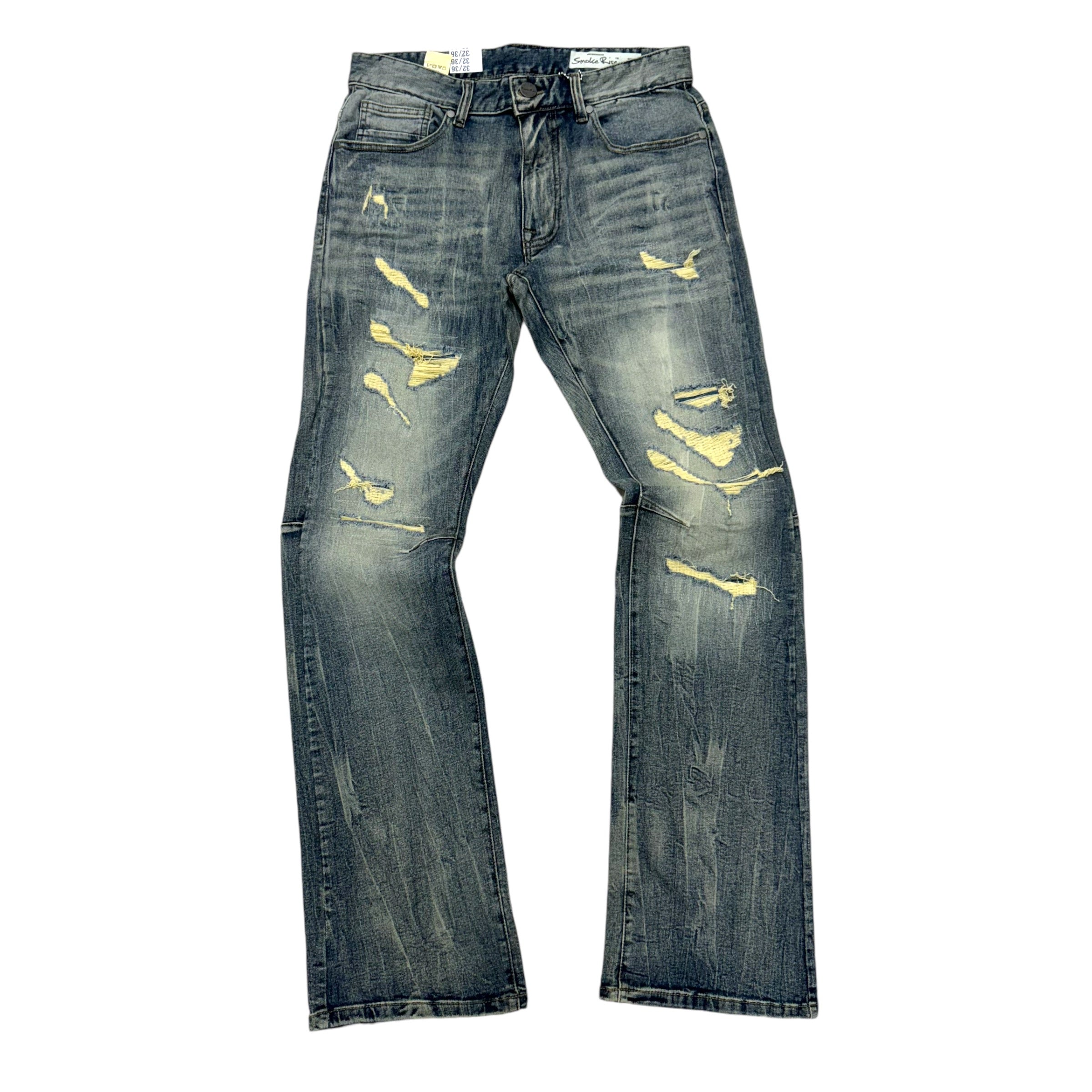 Rise Stacked Ripped Denim Topaz Blue 24702