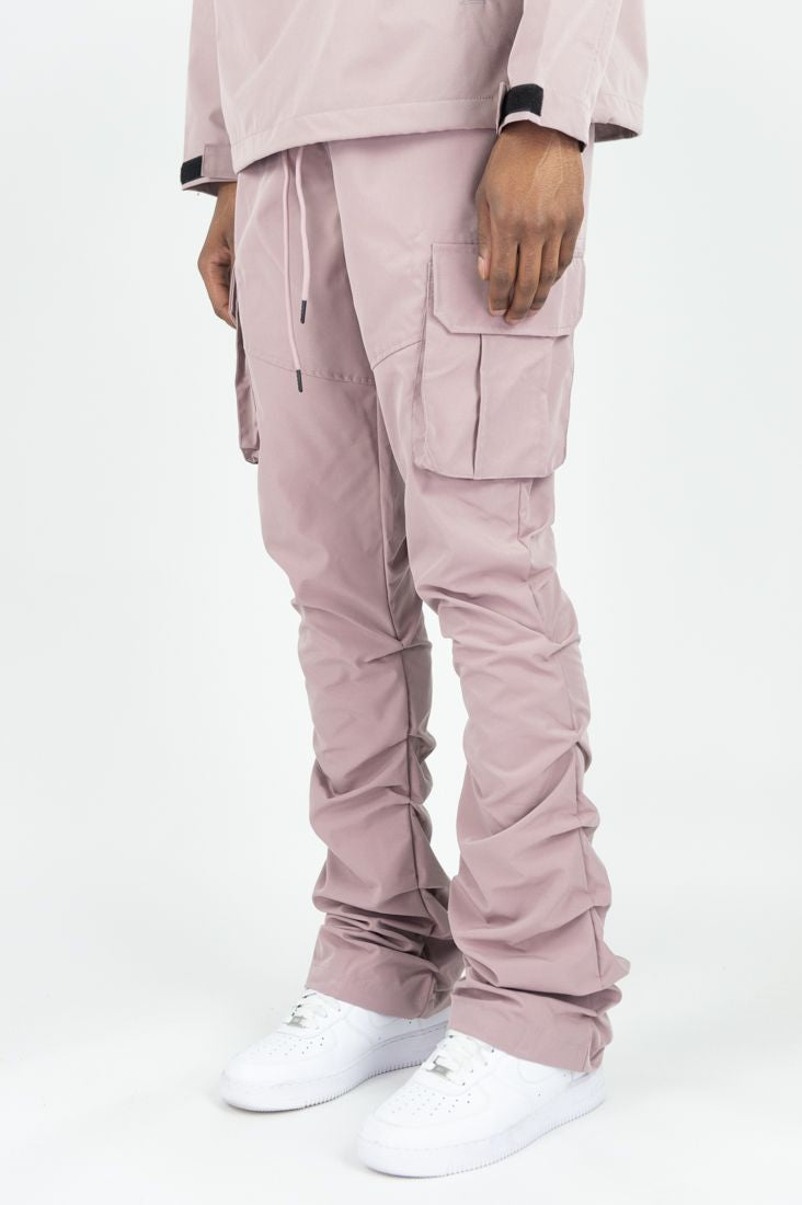 Rebel - STACKED NYLON CARGO PANT (DUSTY PINK) 422 522