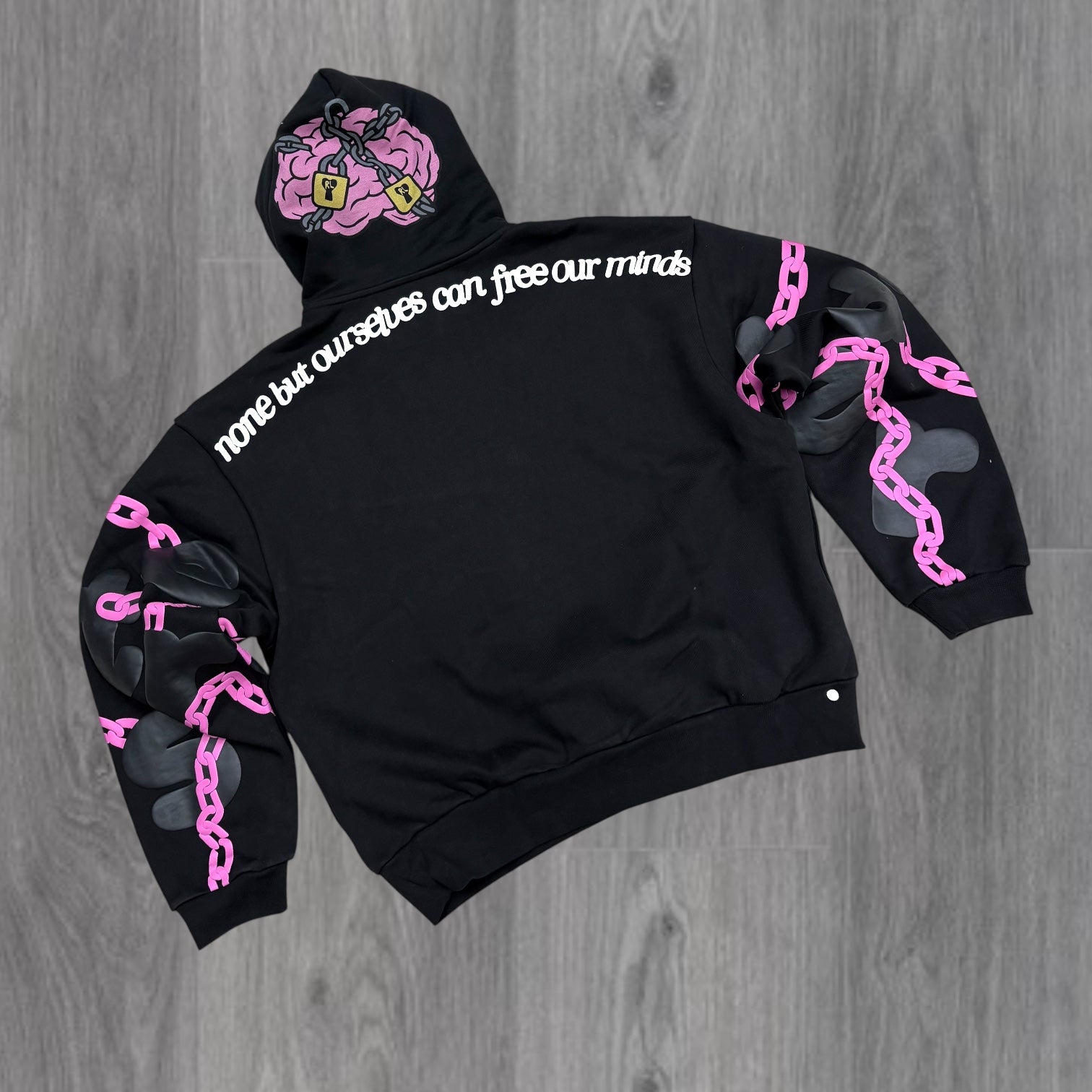 RL - OverSized  Hoodies  - Black /pink