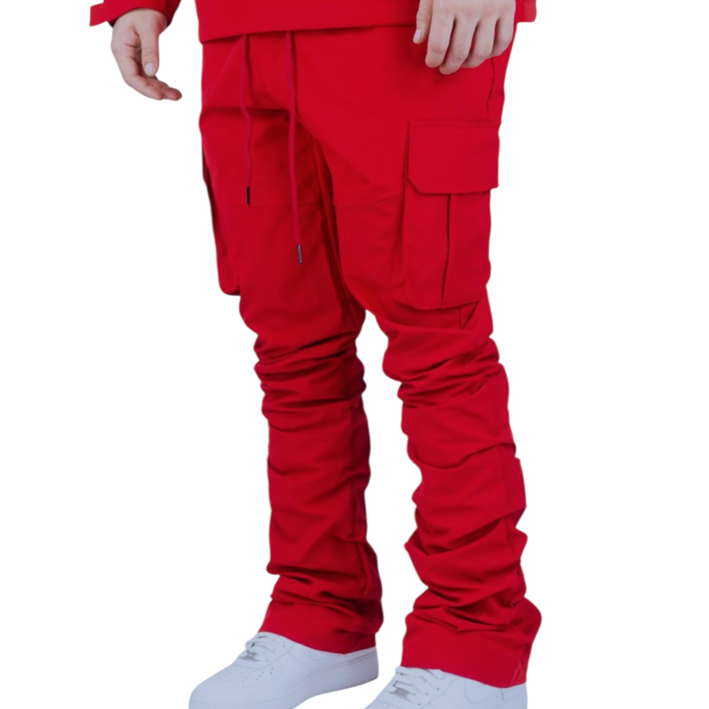 Rebel - Stacked Nylon Cargo Pants (Red) 422 522