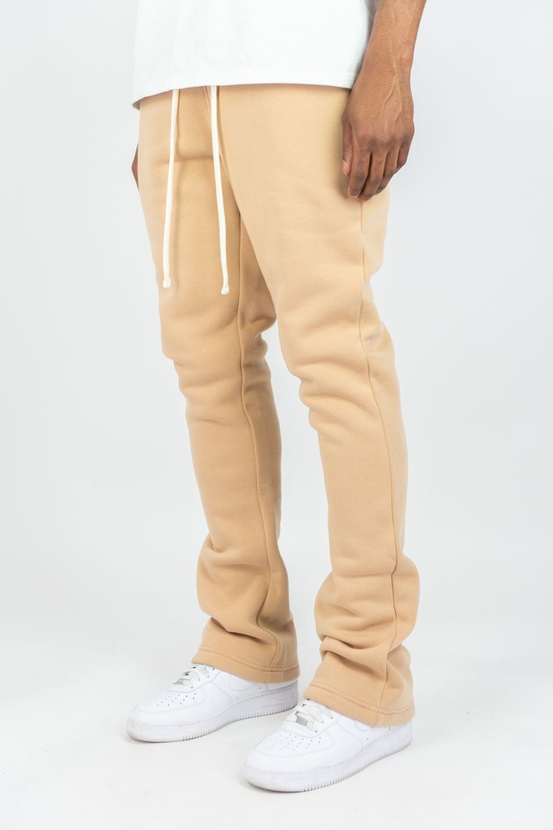 Rebel - STACKED SWEAT PANTS - (BEIGE) 475