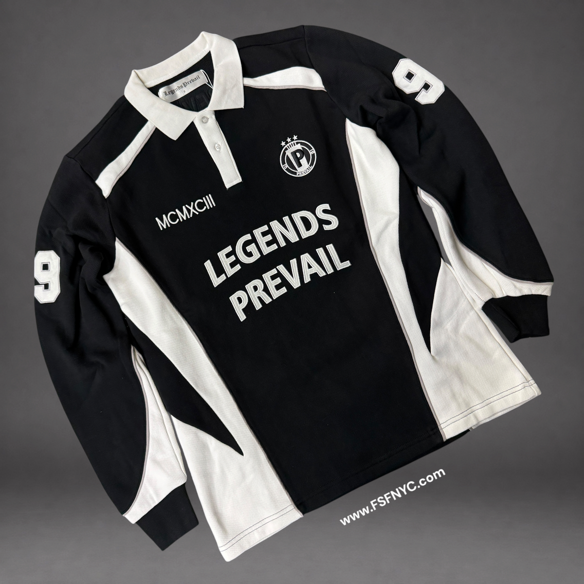 Prevail - Rugby Long Sleeve Polo - Black 117
