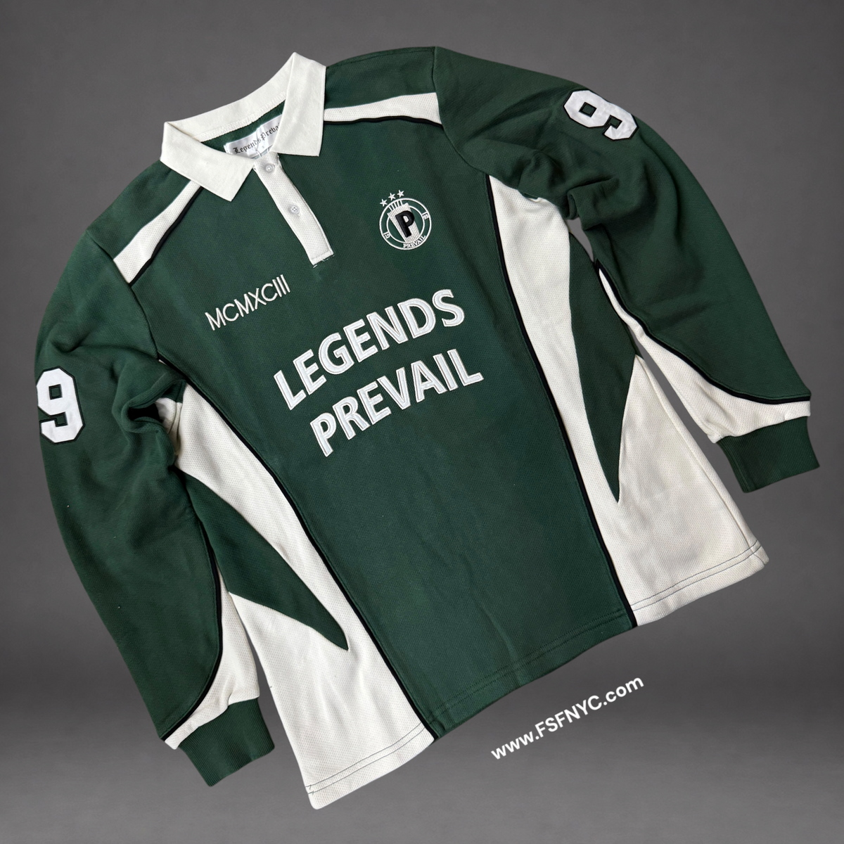 Prevail - Rugby Long Sleeve Polo - Green 117
