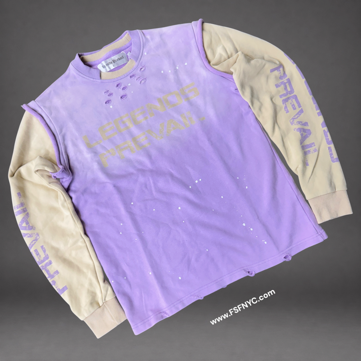 Prevail - Distressed Crew Sweatshirt - Purple 118
