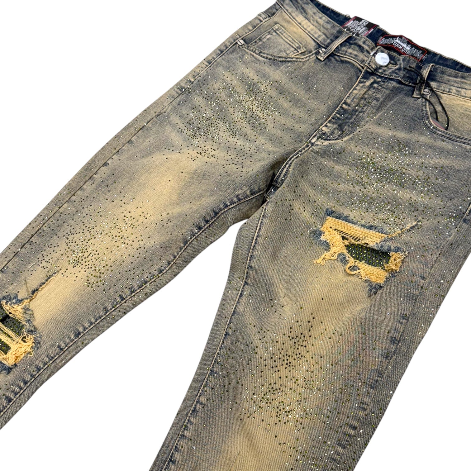 DMC - Stacked Rhinestone Denim - K153 - DK. Vintage Wash