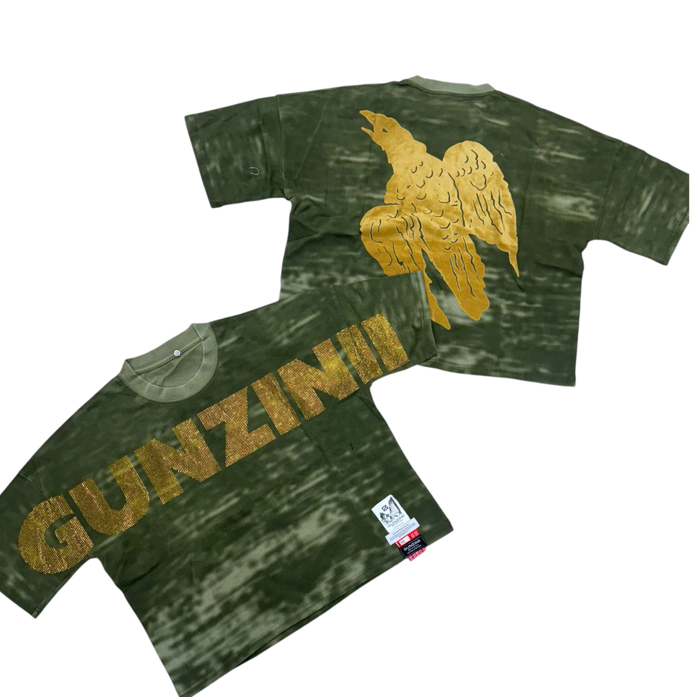 Gunzinii Rhinestone Acid T-shirt Olive GZ575
