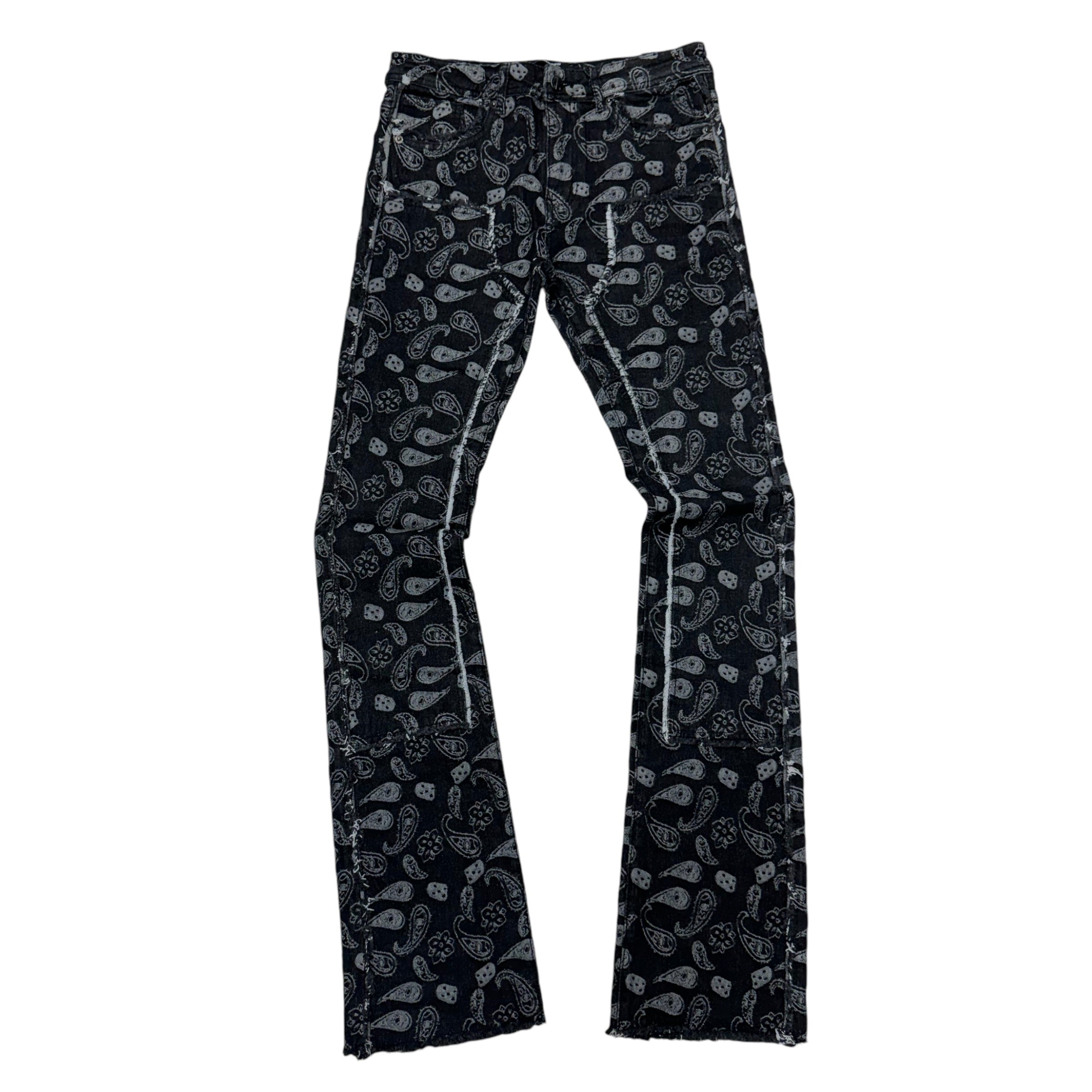 Stacked Paisley Denim Black 2074