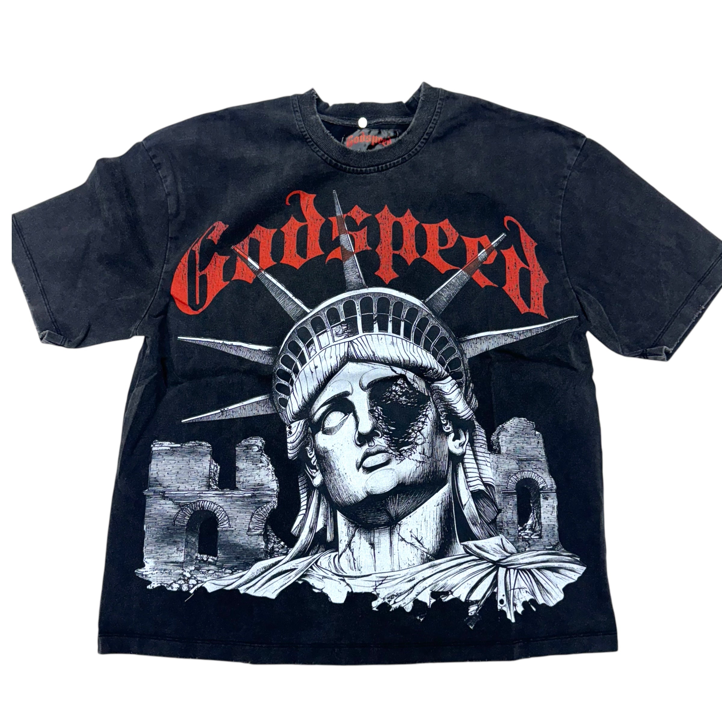 Godspeed R-O-M-E  T-shirt Grey Black wash