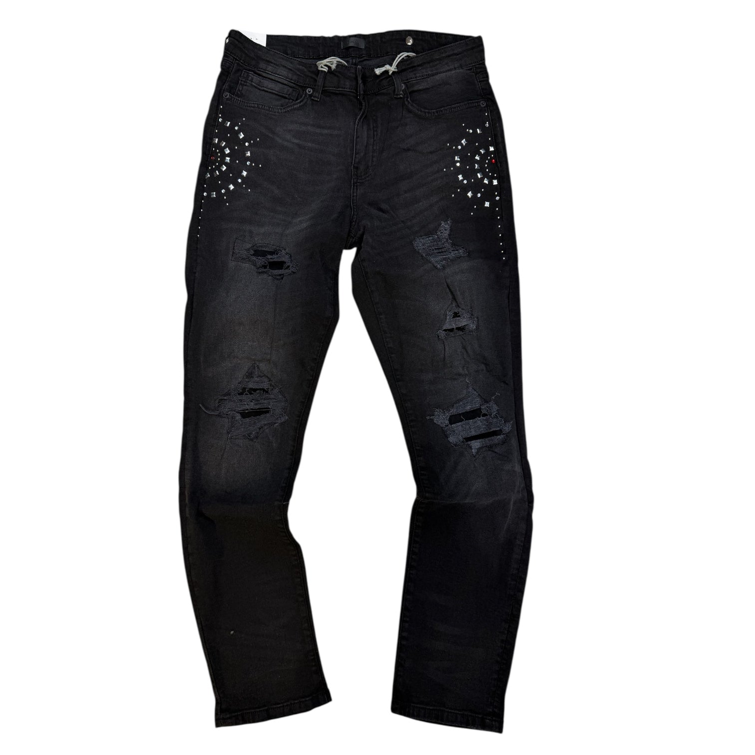 RSN - Rhinestone Skinny Fit Denim - Black - 700