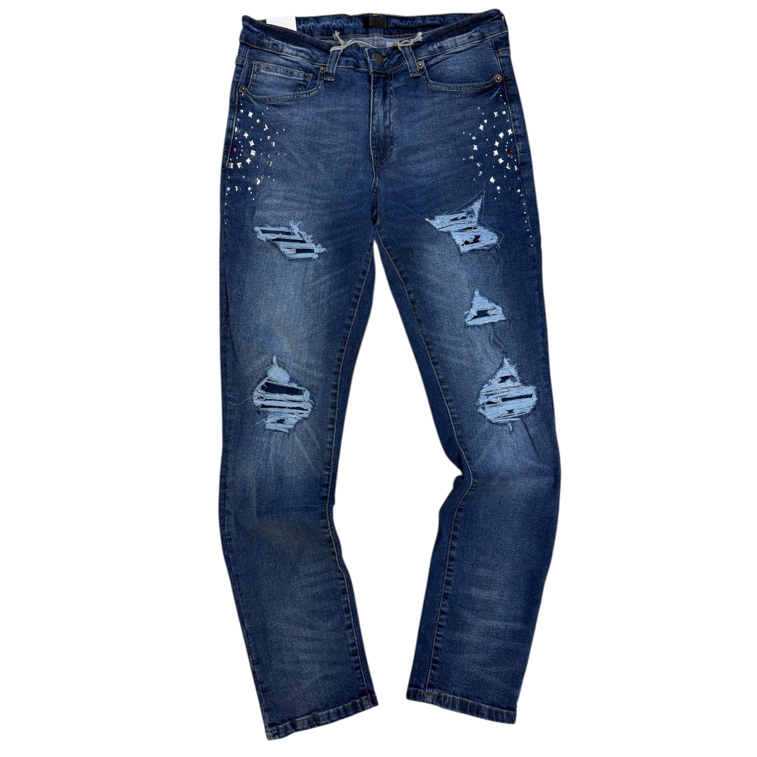 RSN - Rhinestone Skinny Fit Denim - Dark Blue - 700