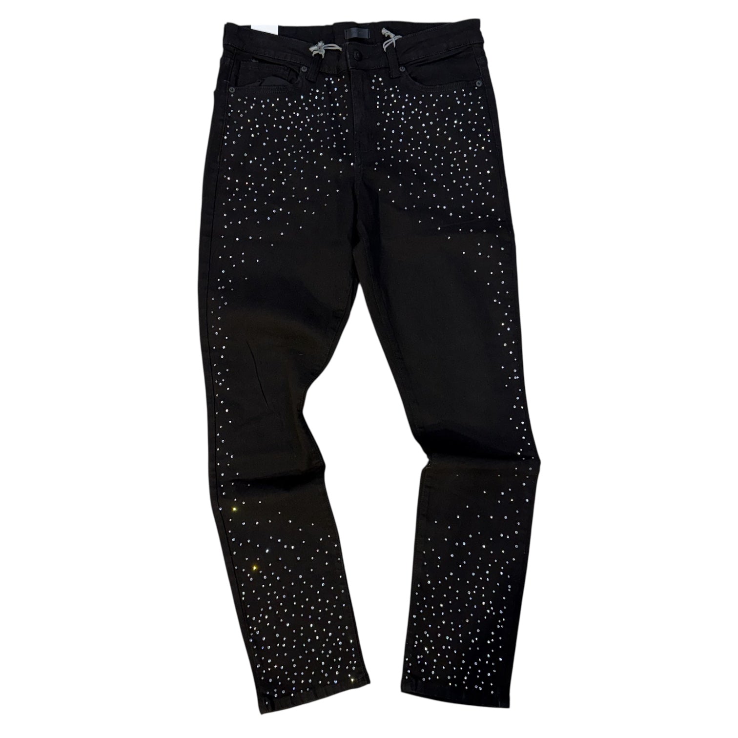 RSN - All Rhinestone Skinny Fit Denim - Black - 159
