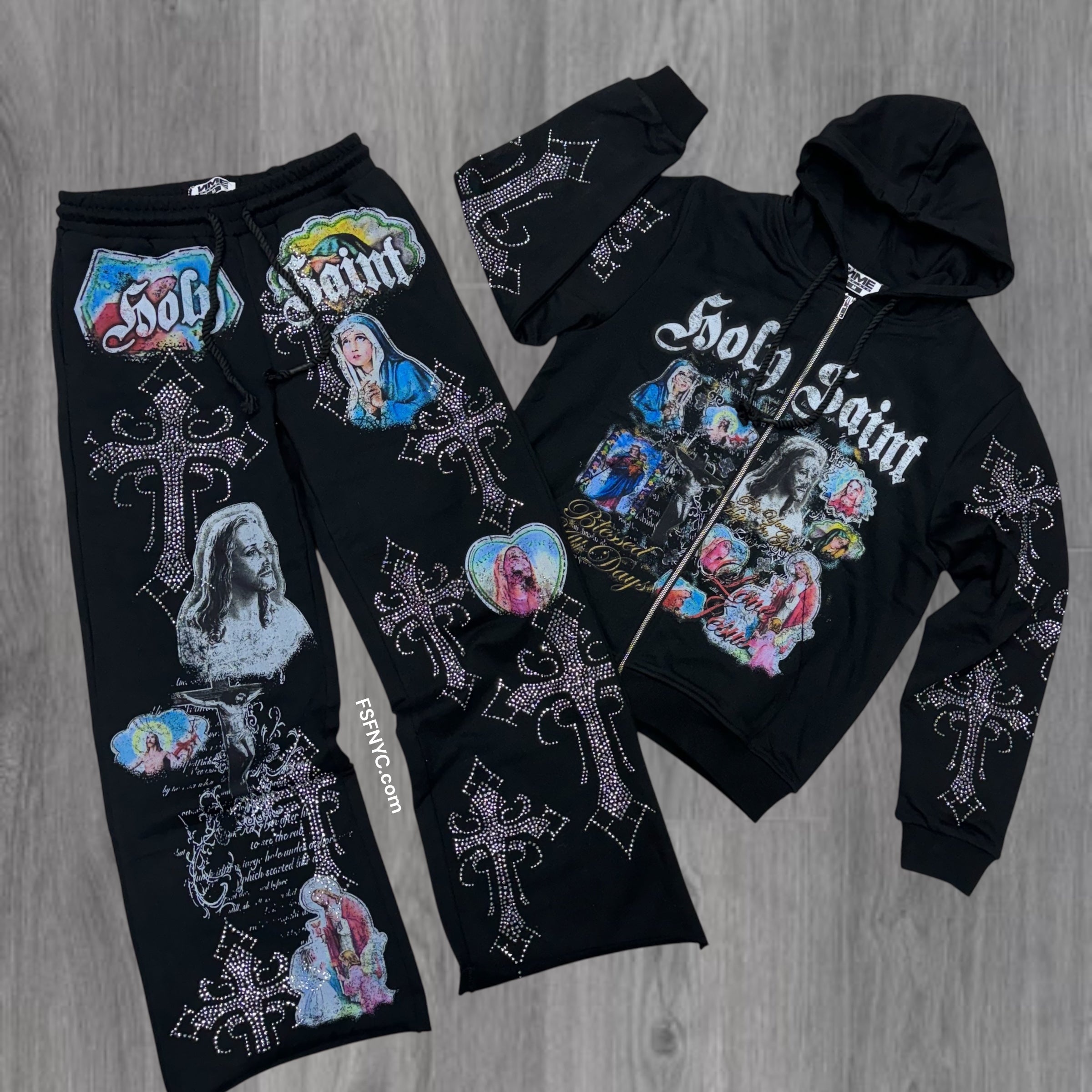 NME - Flare Yorin Zip SweatSuit - Black - 051