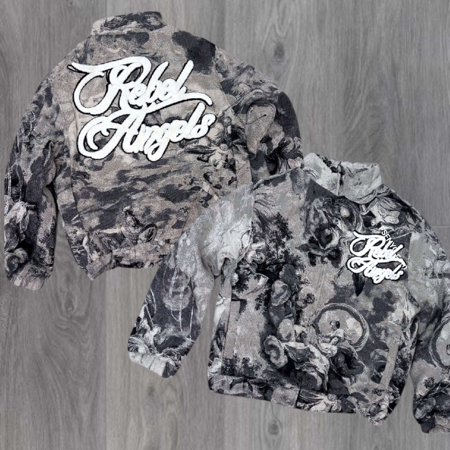 REBEL - ANGELS Jacquard Jacket - BLK - 518