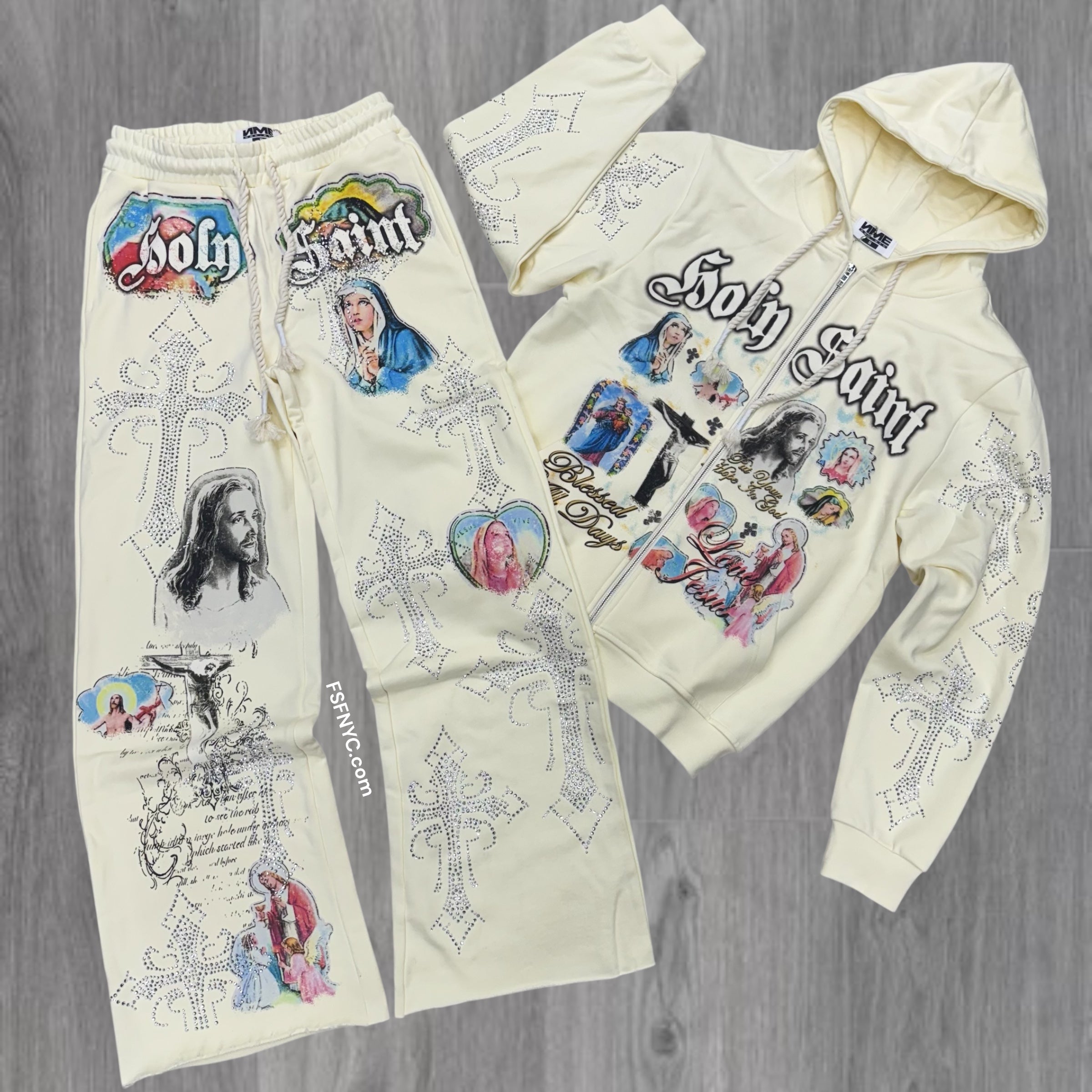 NME - Flare Yorin Zip SweatSuit - Cream - 051