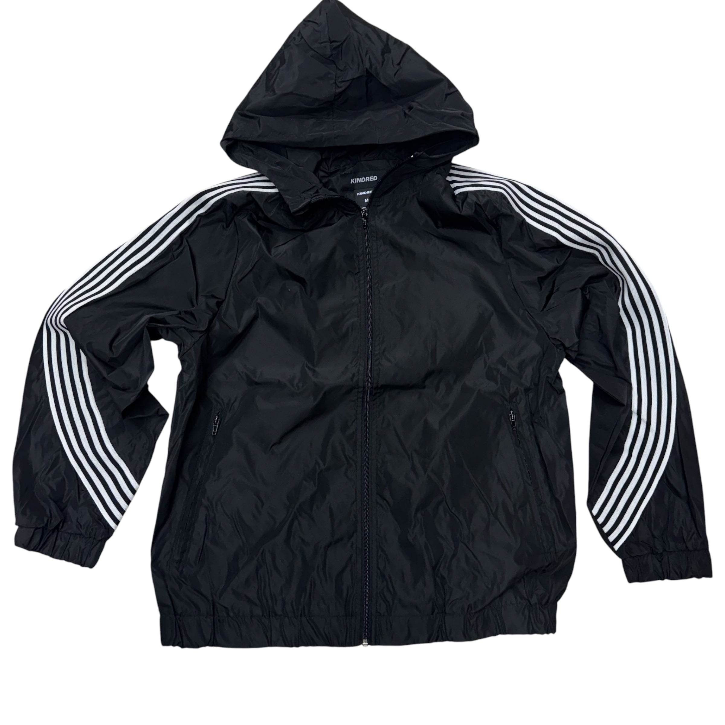 KD Striped Nylon WindBreaker Jacket Black/White 2110