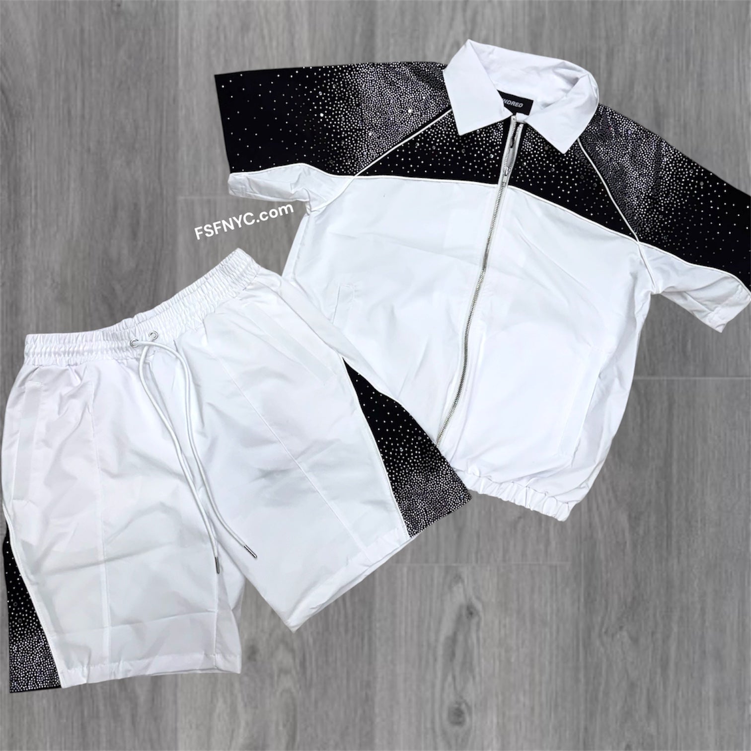 Rhinestones Windbreaker - Set - Black/white - 267T