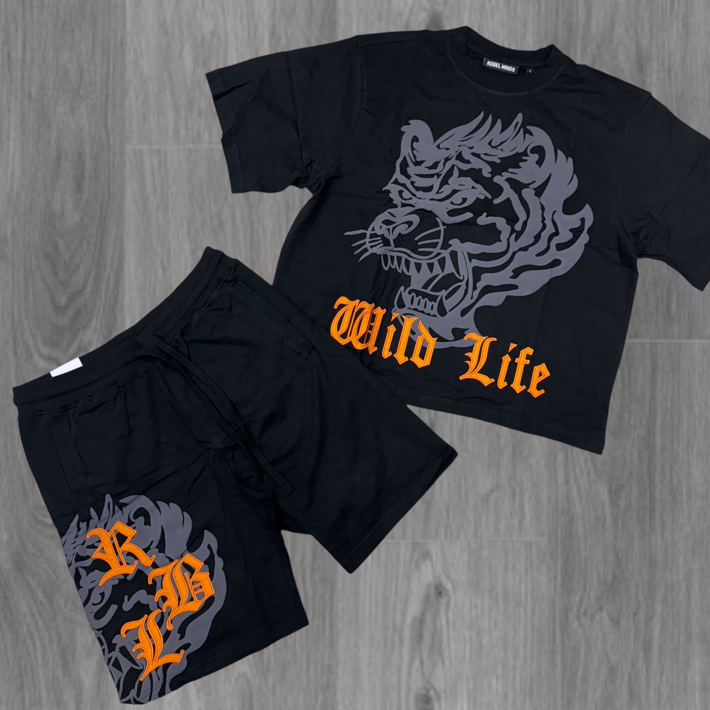 Rebel Wild Life Short Set Black 963 163