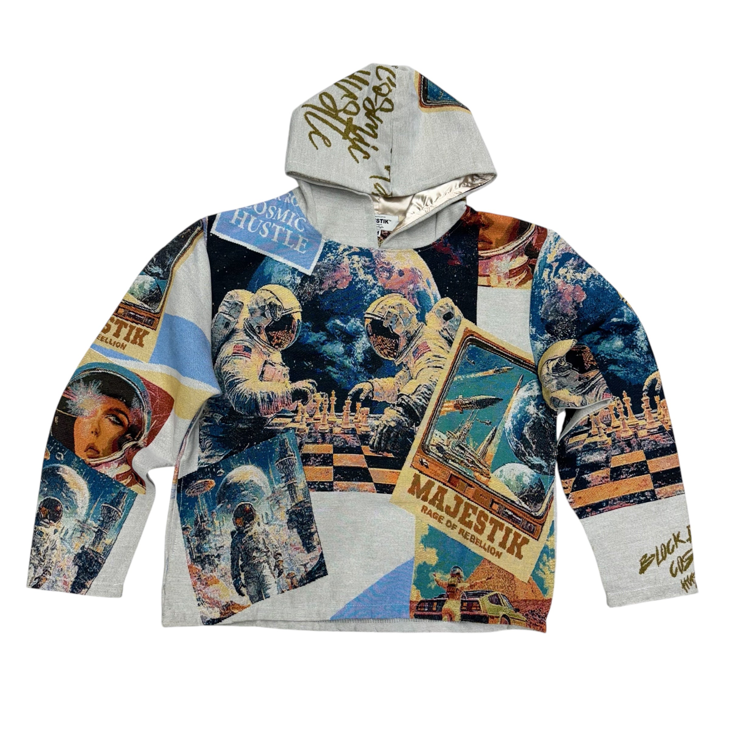 Jacquard Space explorer Hoodie Cream  2555