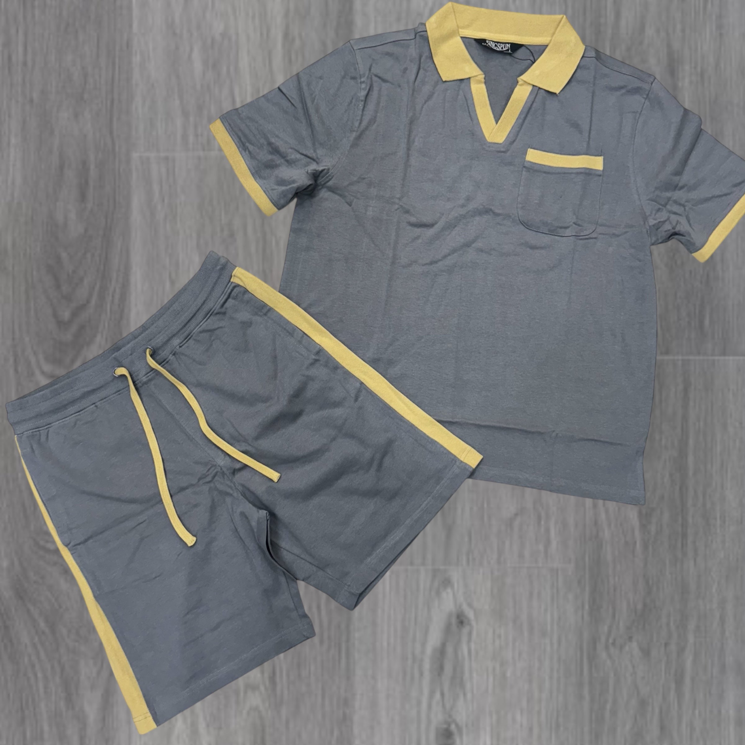 Rebel Clean Polo collar Short set Grey 911 111